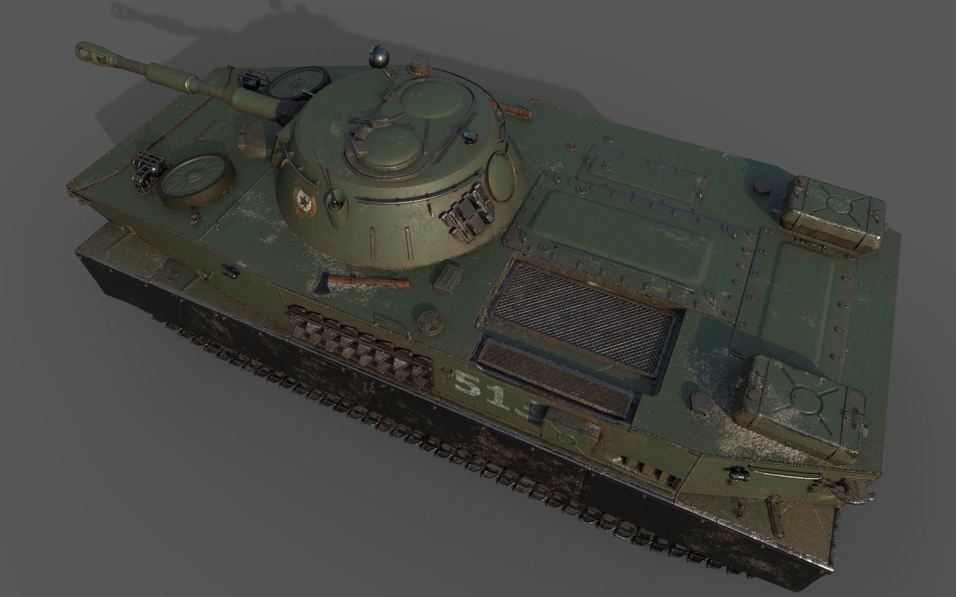 Soviet Tank PT 76 3D model_7