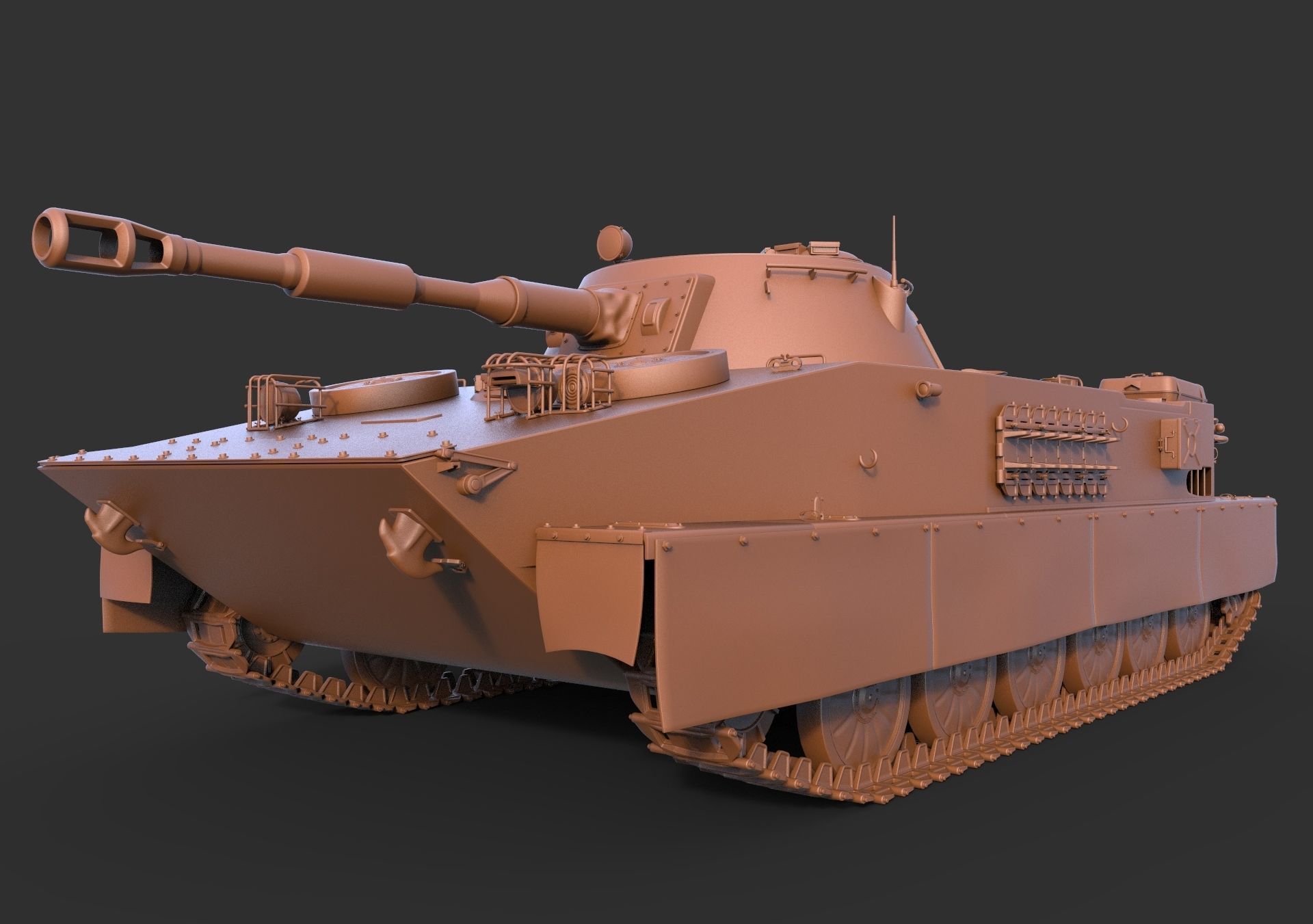 Soviet Tank PT 76 3D model_9