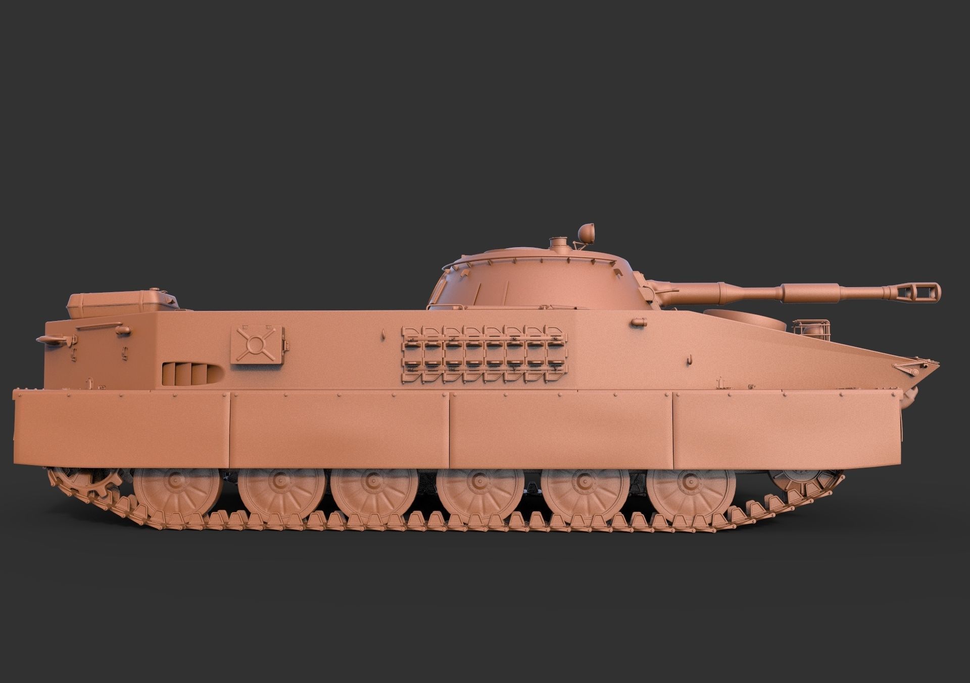 Soviet Tank PT 76 3D model_12