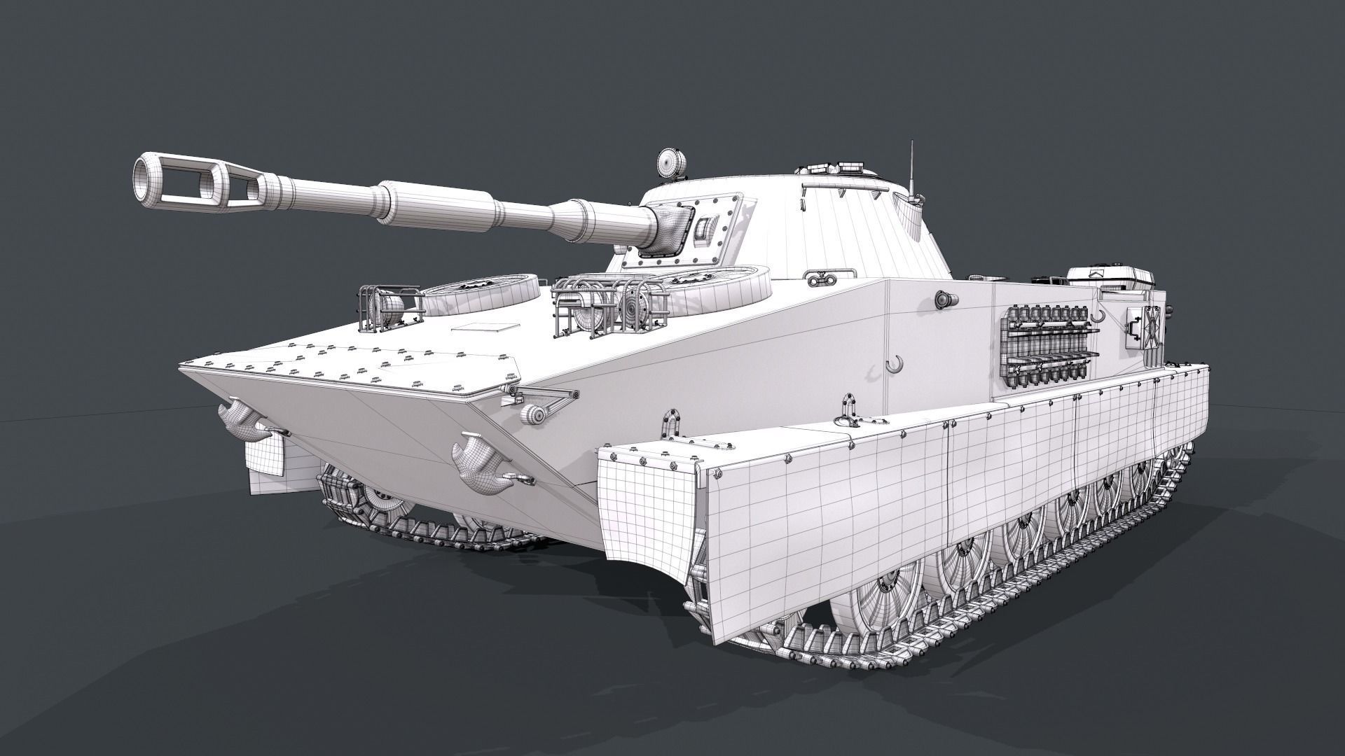 Soviet Tank PT 76 3D model_16
