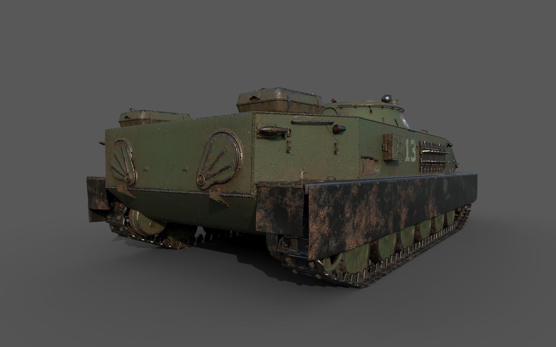 Soviet Tank PT 76 3D model_5