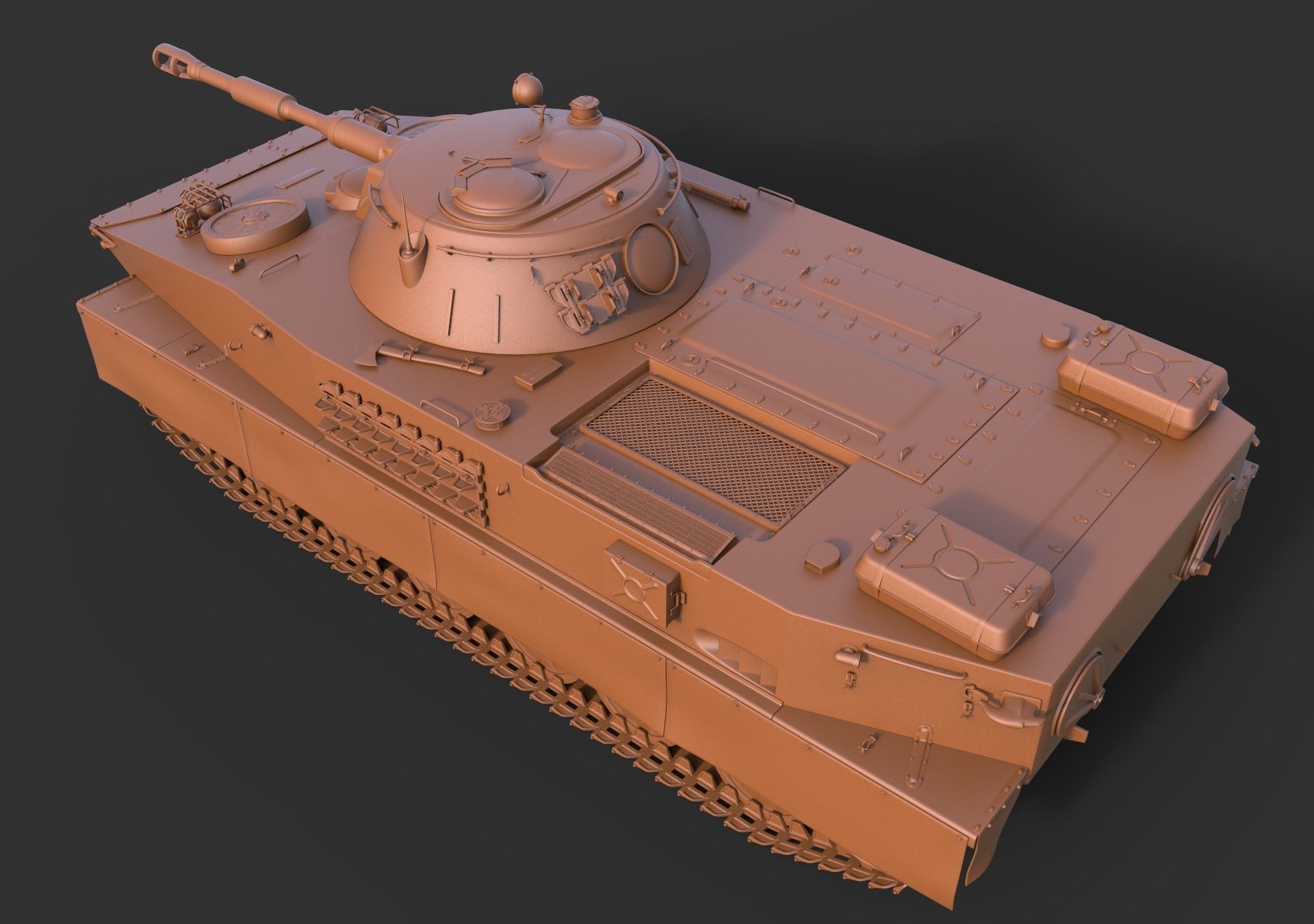 Soviet Tank PT 76 3D model_14