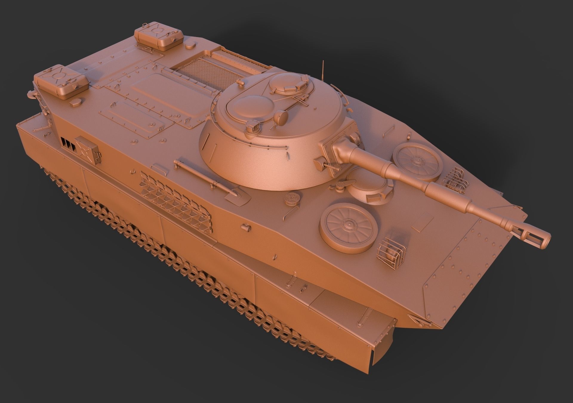 Soviet Tank PT 76 3D model_15