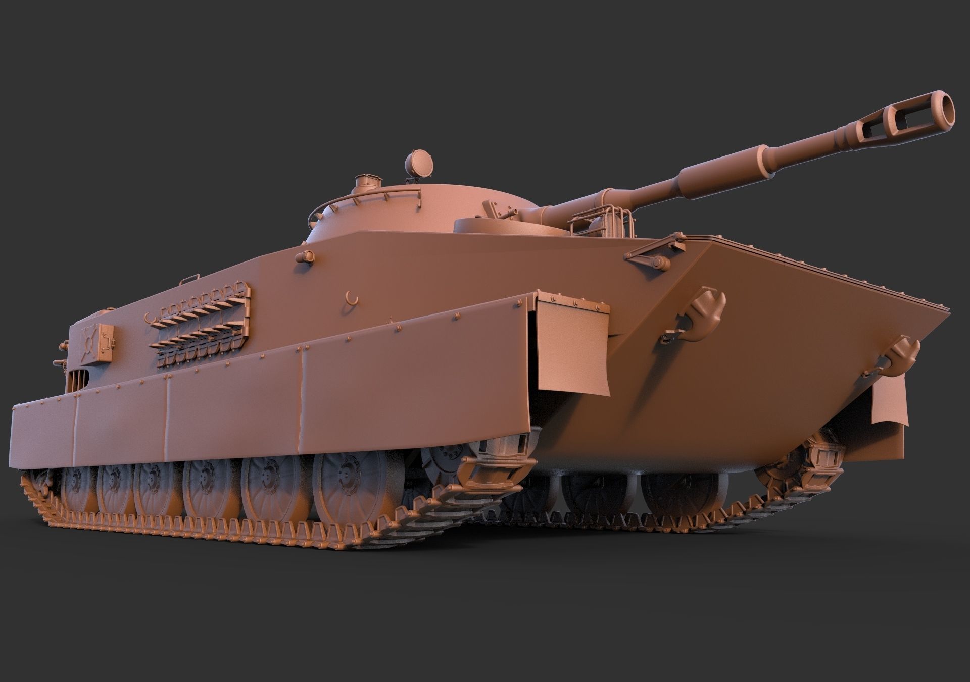 Soviet Tank PT 76 3D model_11