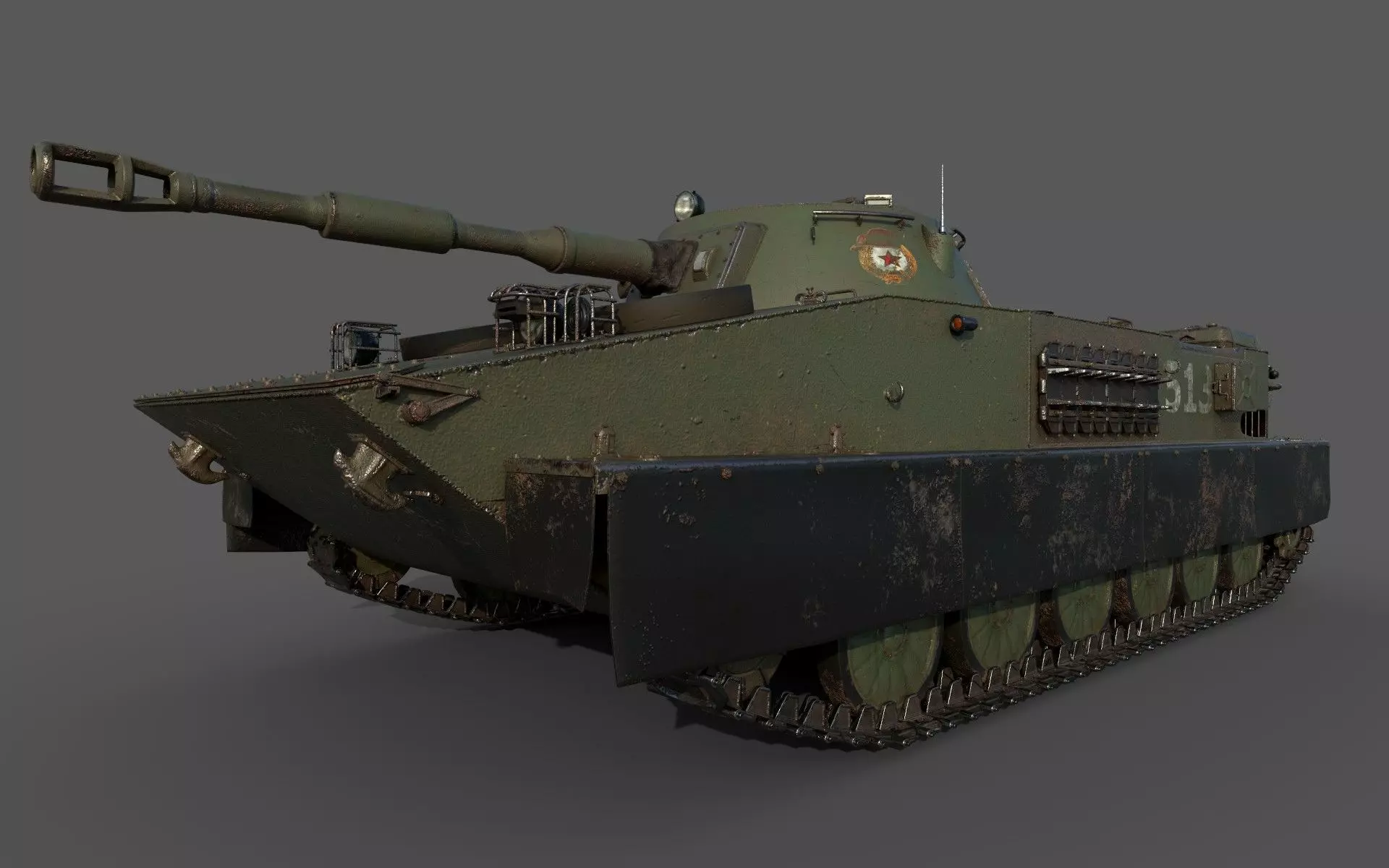 Soviet Tank PT 76 3D model_0