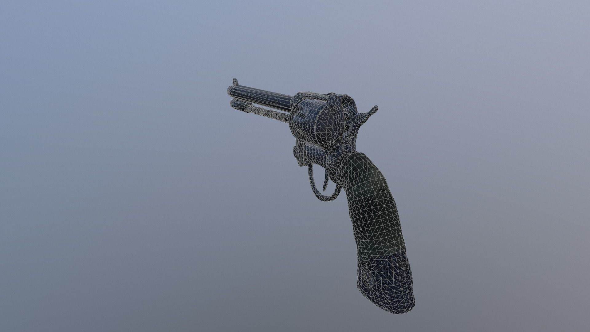 PostApocalypticGirl revolver Low-poly 3D model_22