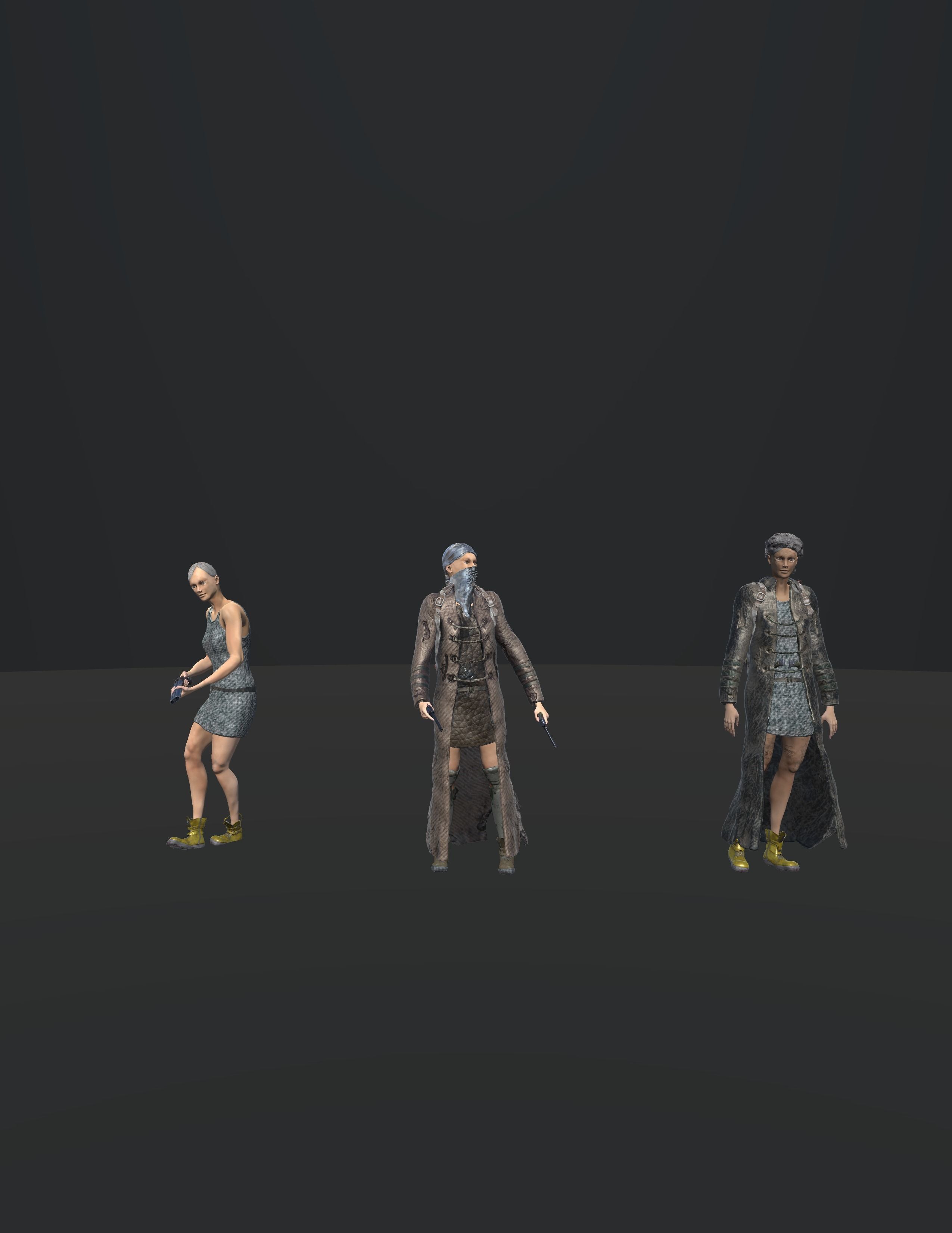 PostApocalypticGirl revolver Low-poly 3D model_36