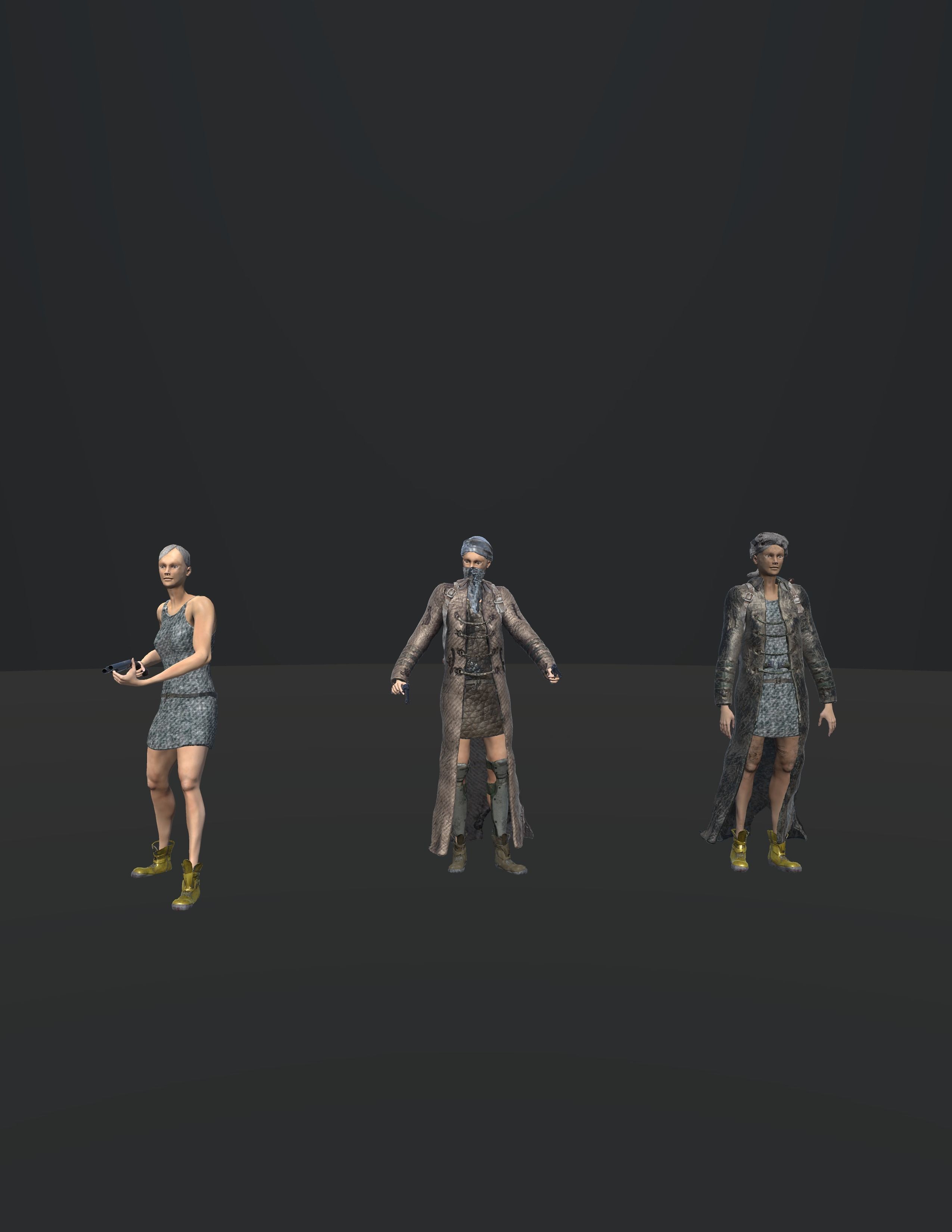 PostApocalypticGirl revolver Low-poly 3D model_40