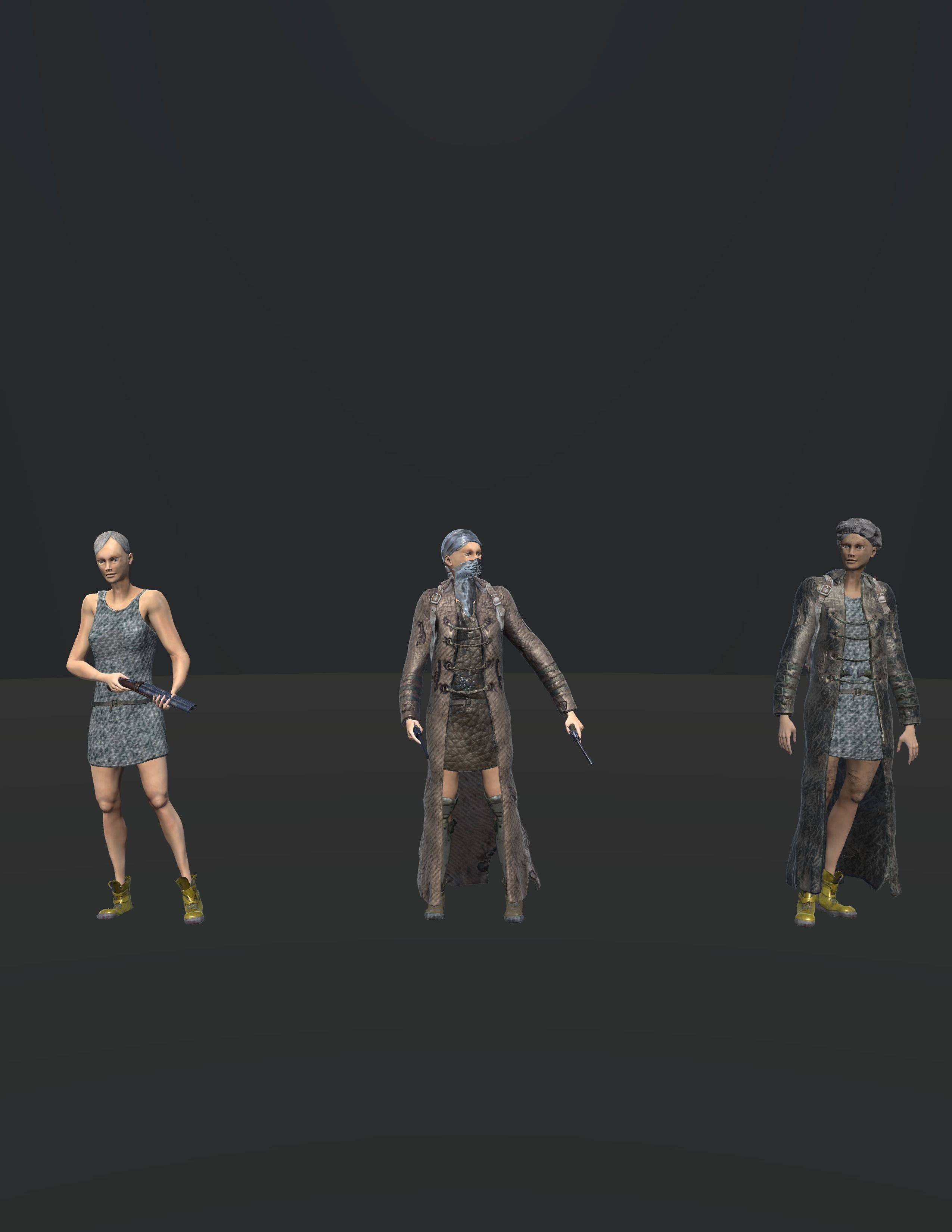 PostApocalypticGirl revolver Low-poly 3D model_43