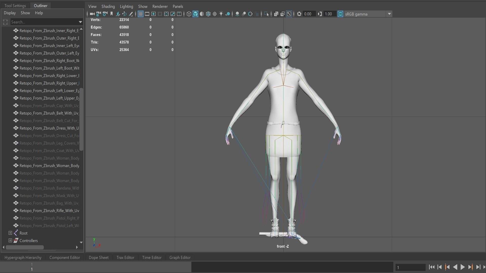 PostApocalypticGirl revolver Low-poly 3D model_16