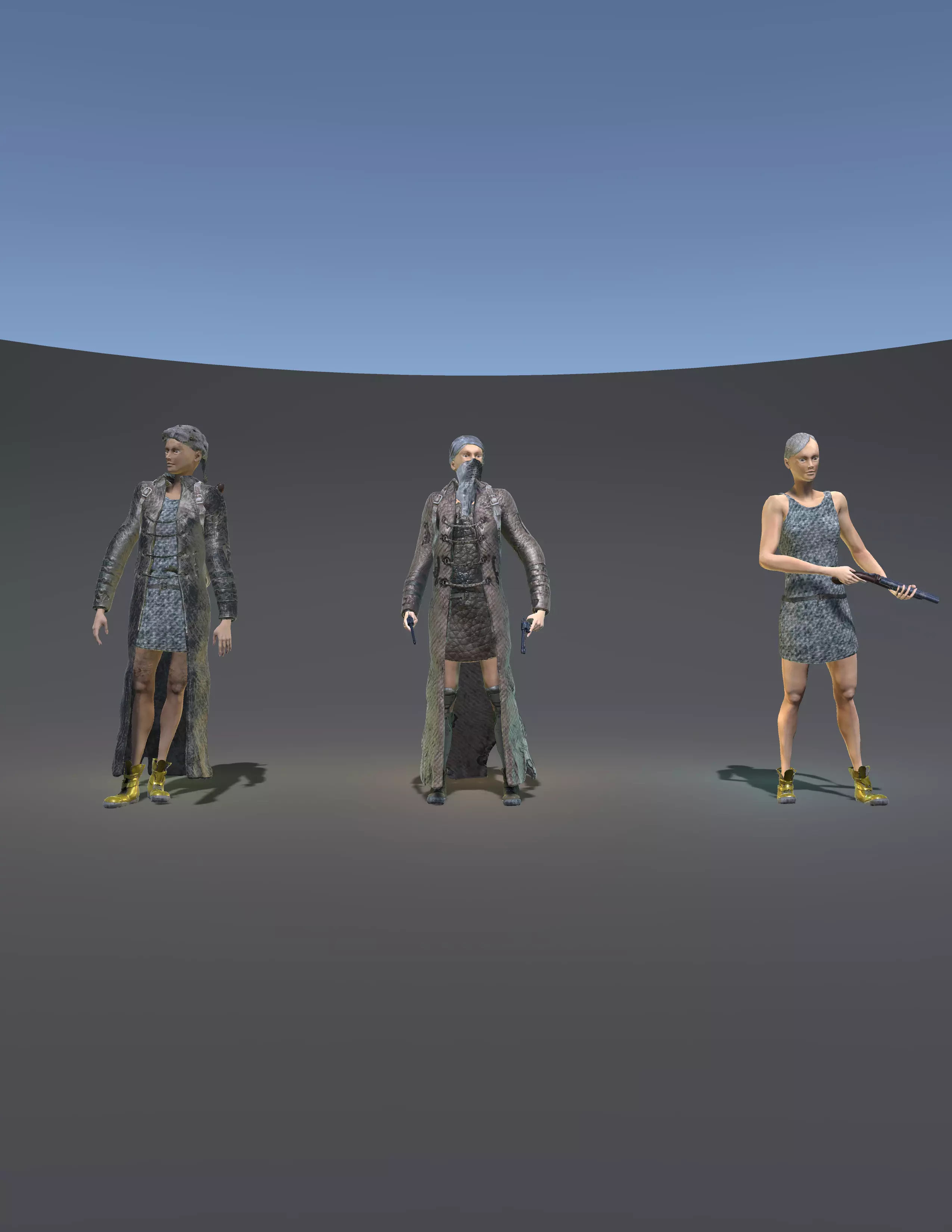 PostApocalypticGirl revolver Low-poly 3D model_0