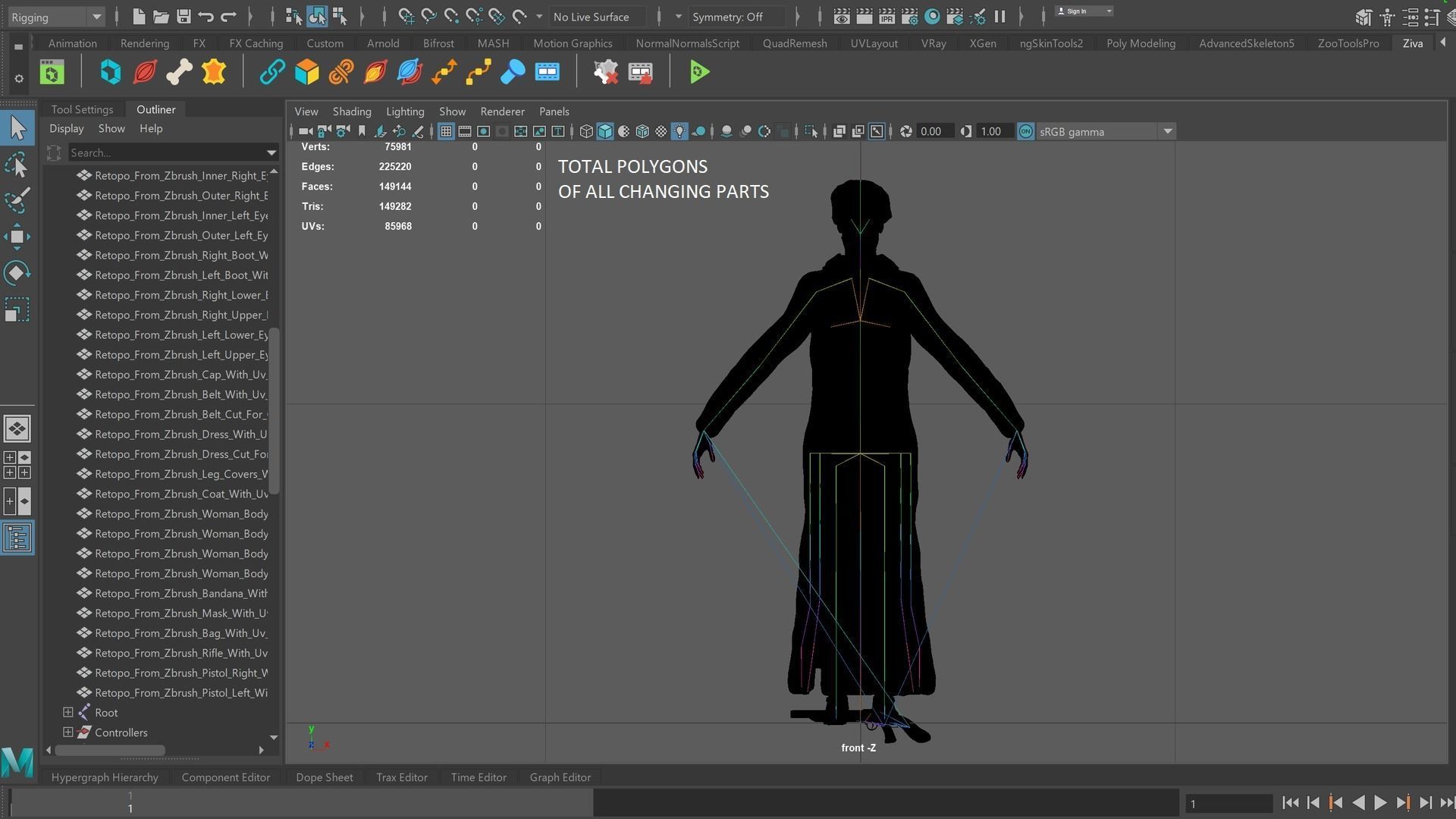 PostApocalypticGirl revolver Low-poly 3D model_17