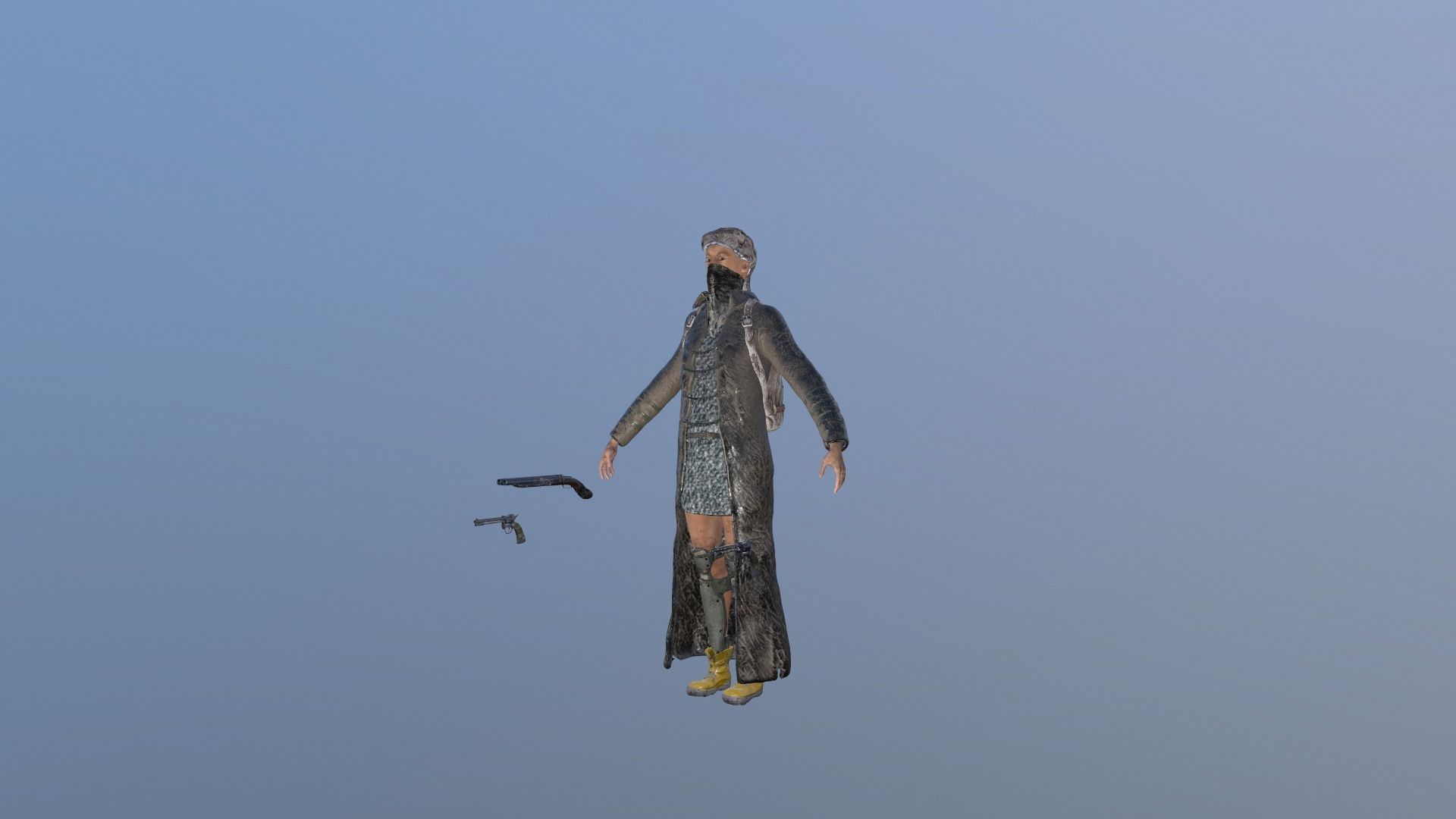 PostApocalypticGirl revolver Low-poly 3D model_13