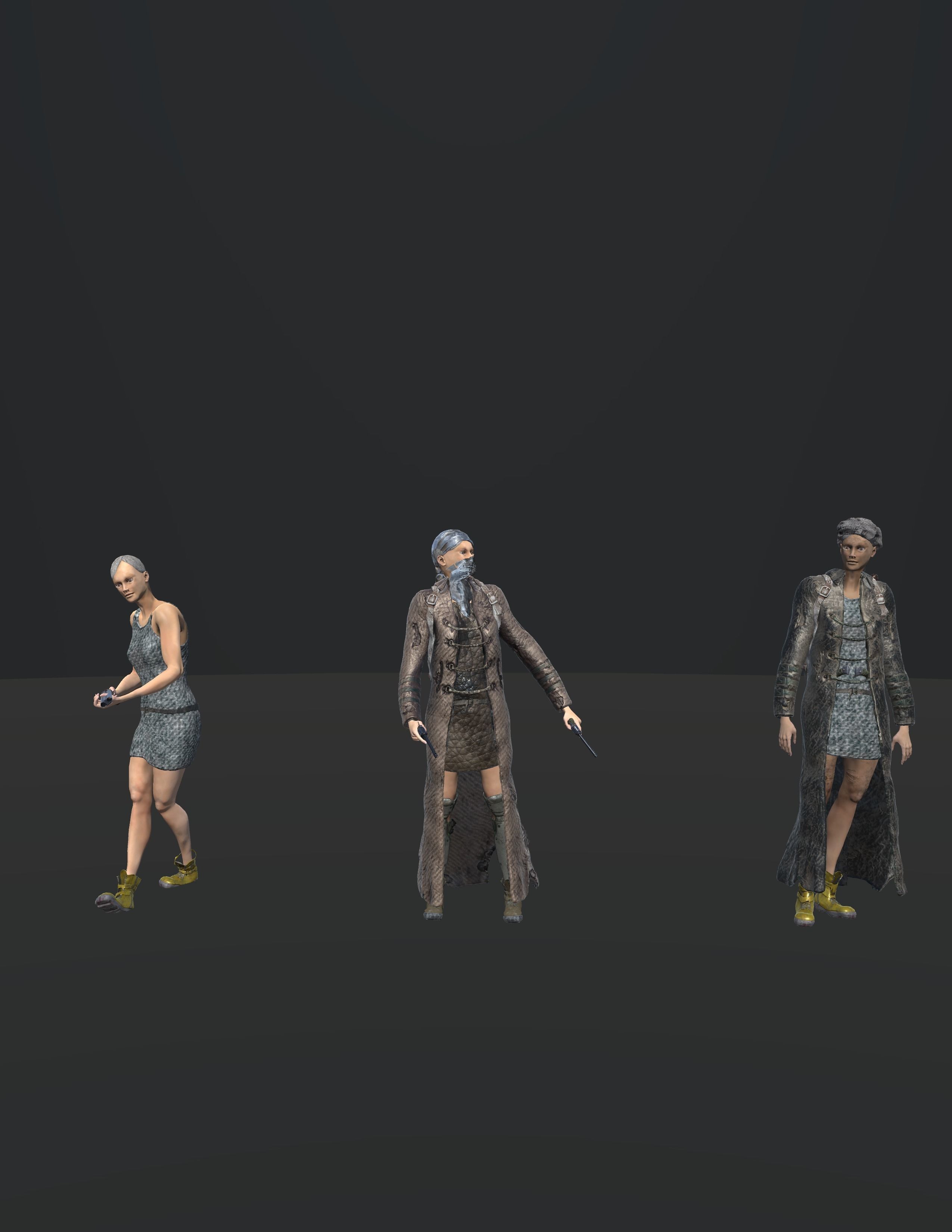 PostApocalypticGirl revolver Low-poly 3D model_45