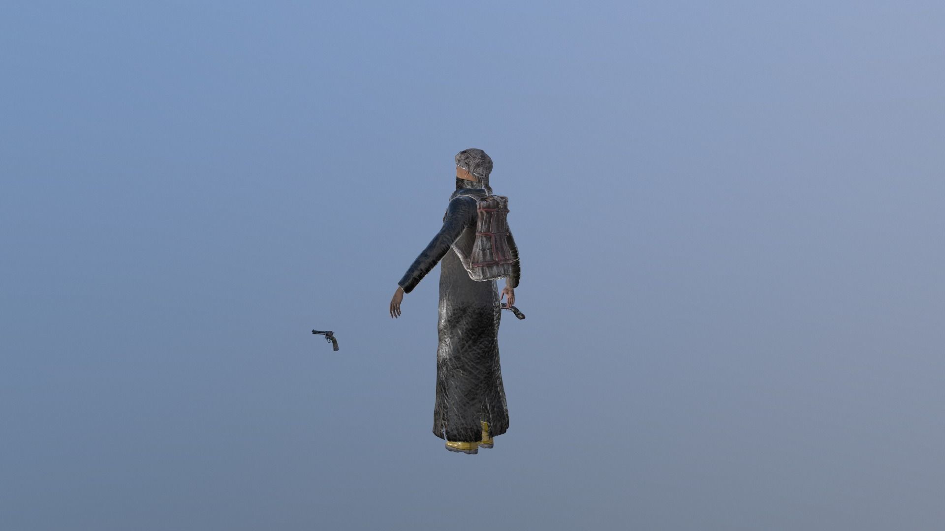 PostApocalypticGirl revolver Low-poly 3D model_12