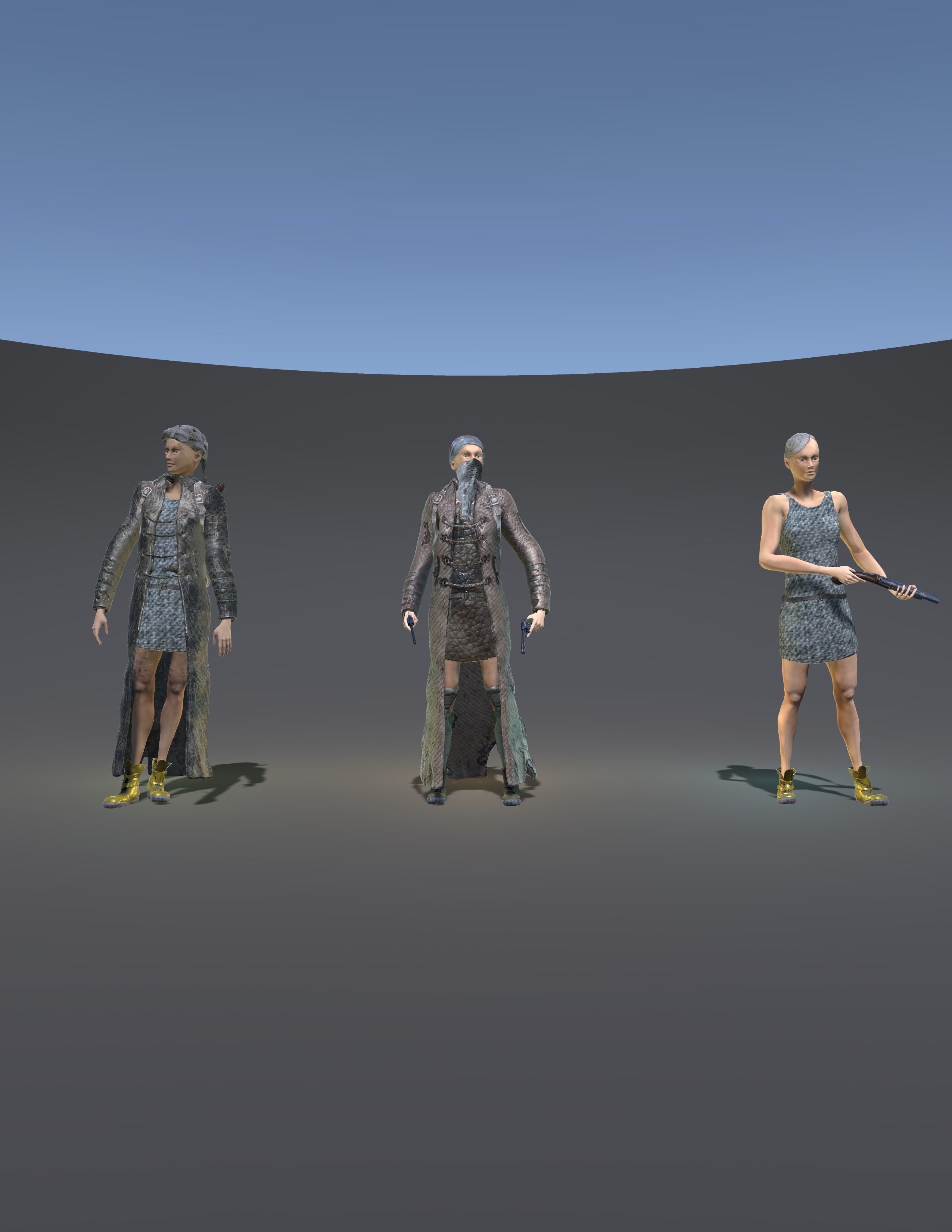 PostApocalypticGirl revolver Low-poly 3D model_2