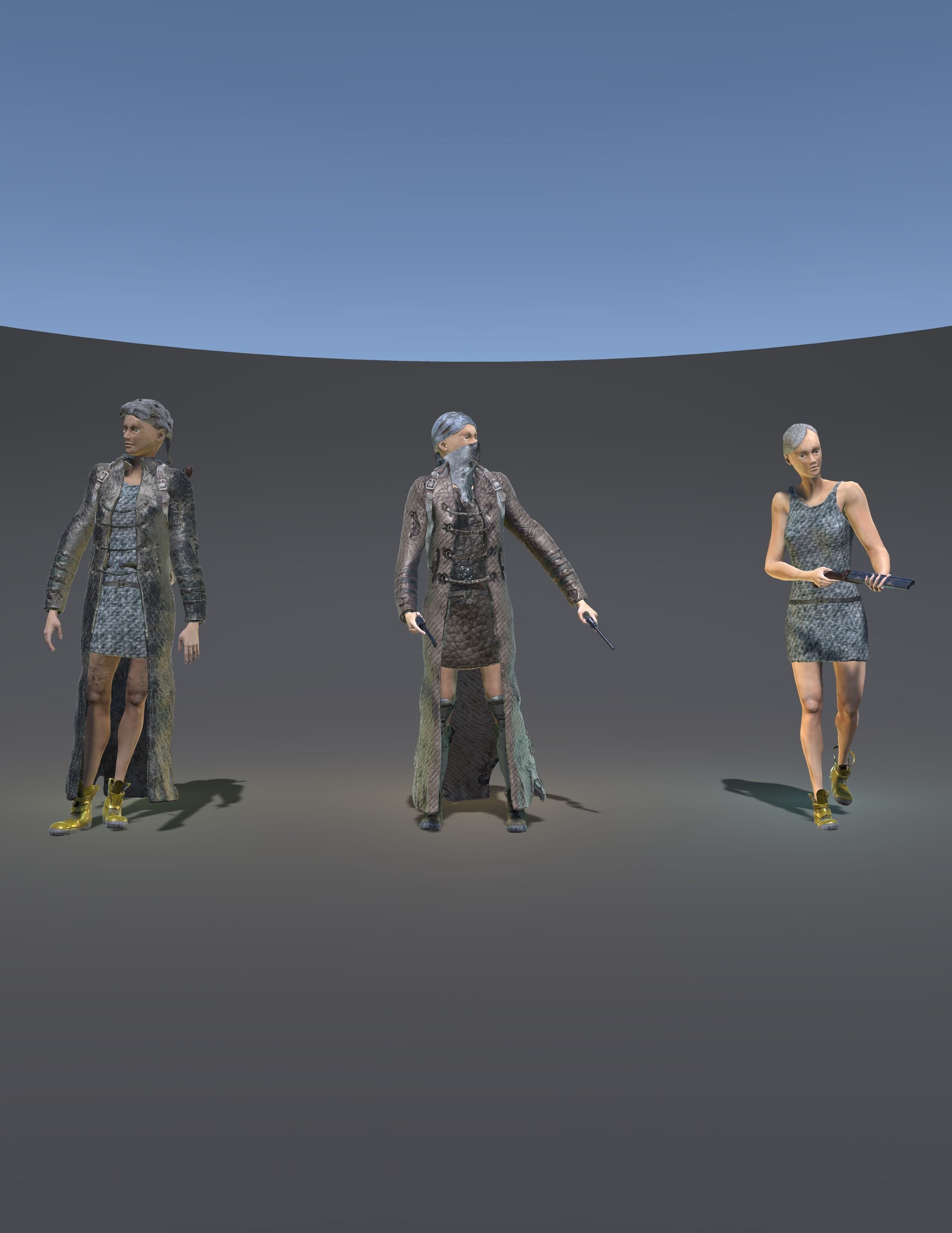 PostApocalypticGirl revolver Low-poly 3D model_34