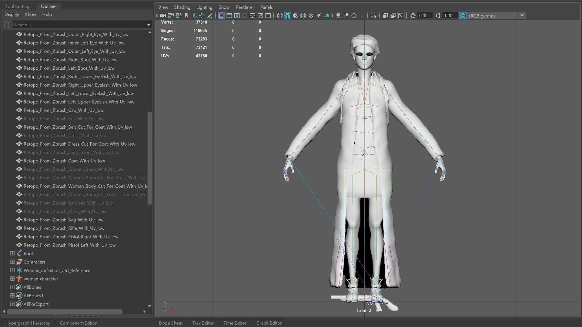 PostApocalypticGirl revolver Low-poly 3D model_14
