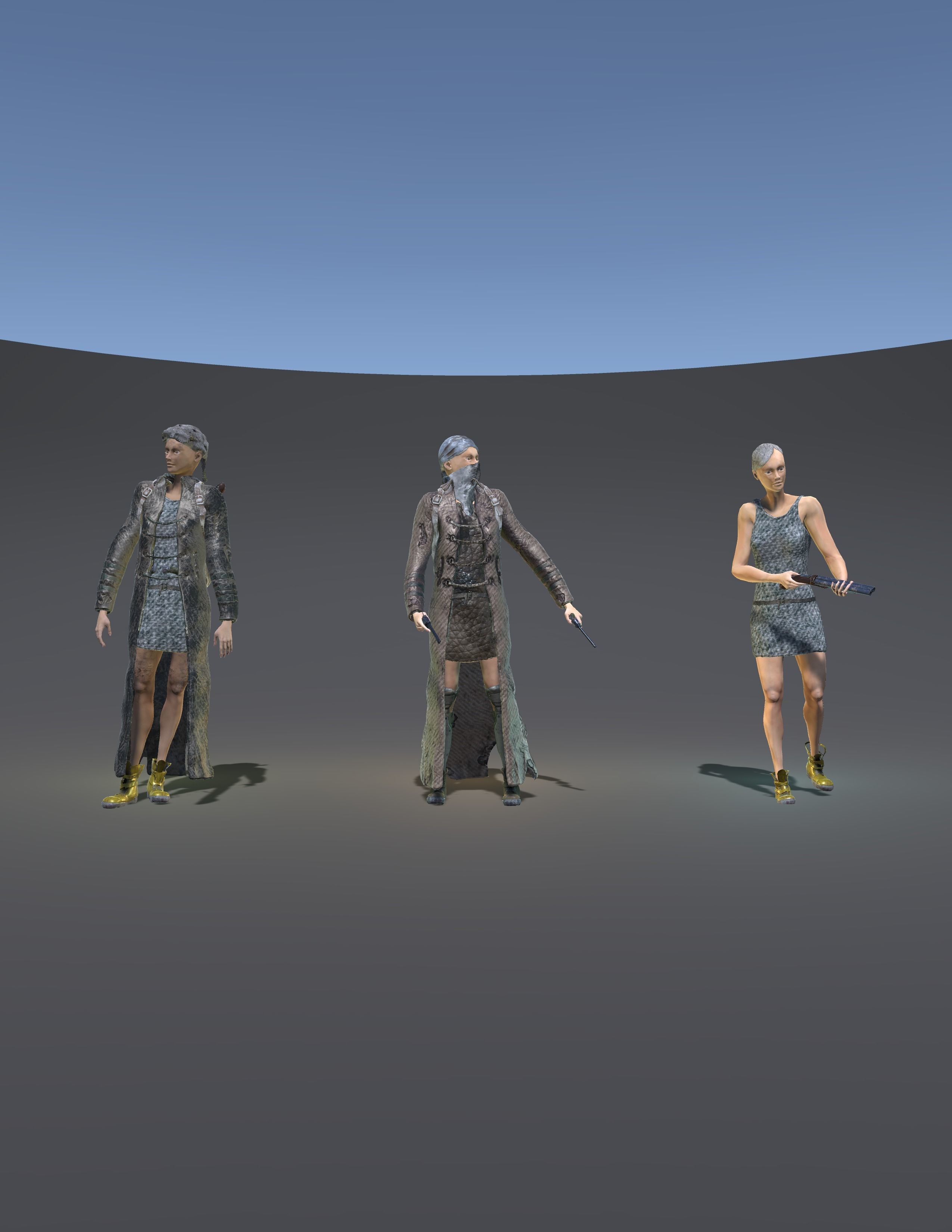 PostApocalypticGirl revolver Low-poly 3D model_38