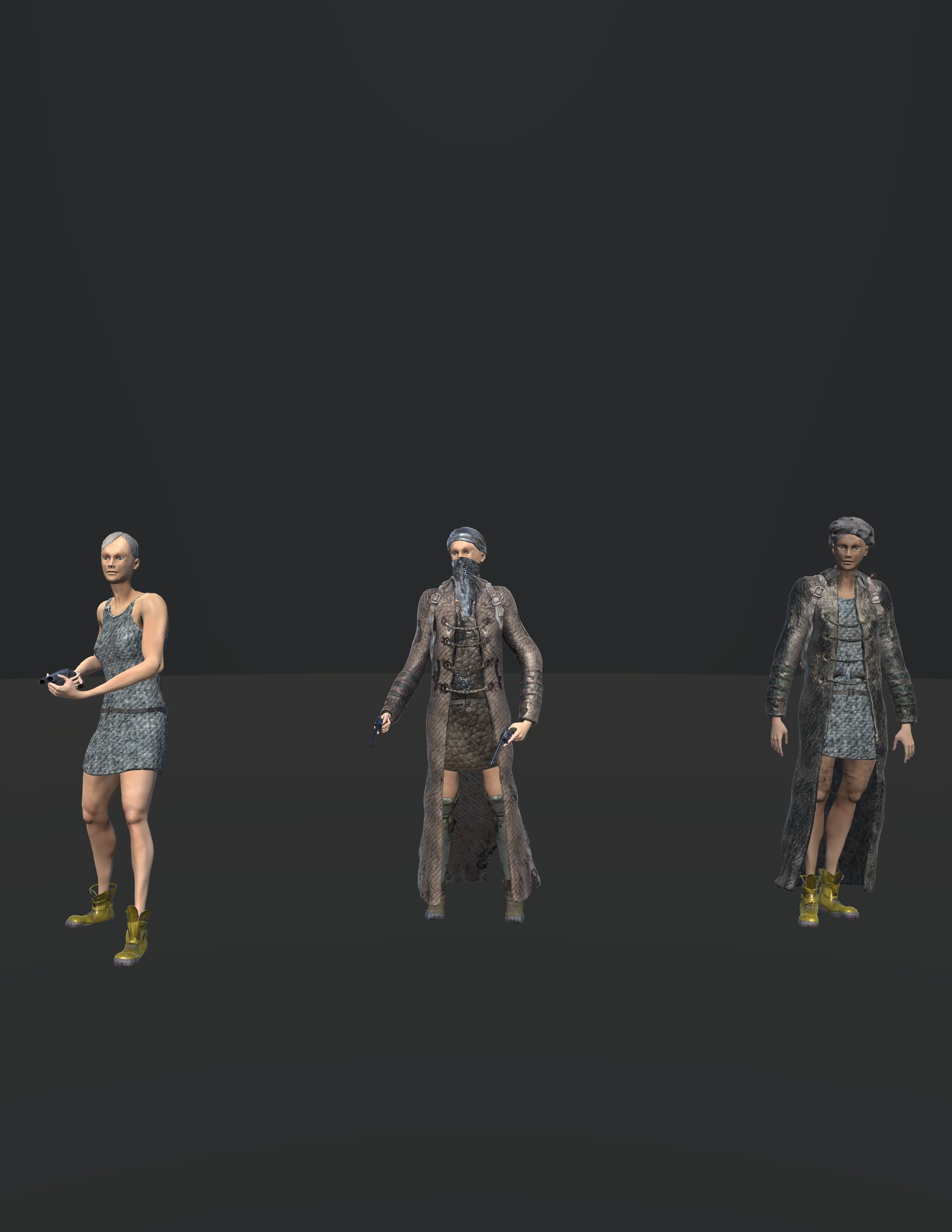 PostApocalypticGirl revolver Low-poly 3D model_35