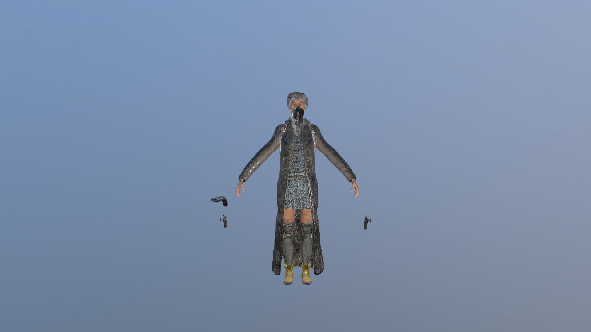 PostApocalypticGirl revolver Low-poly 3D model_4