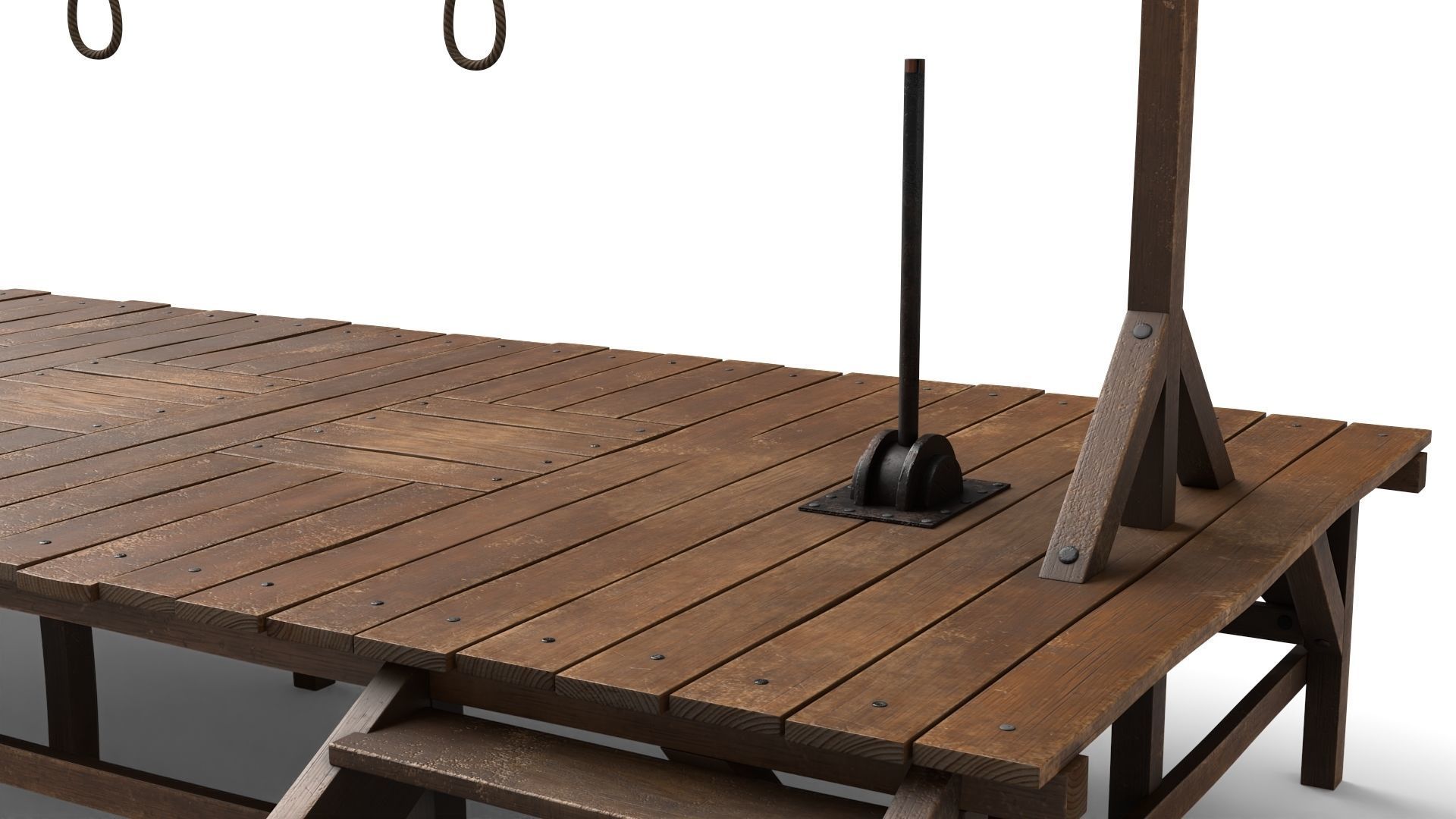 Gallows hanging platform 3D model_9