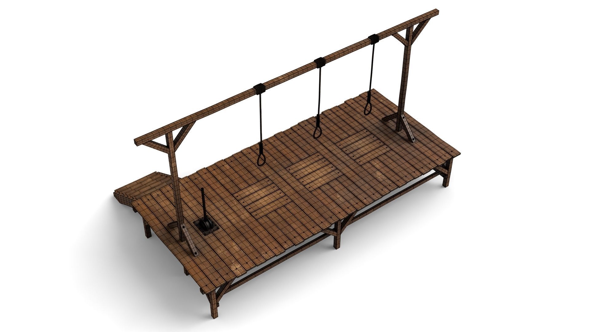 Gallows hanging platform 3D model_13