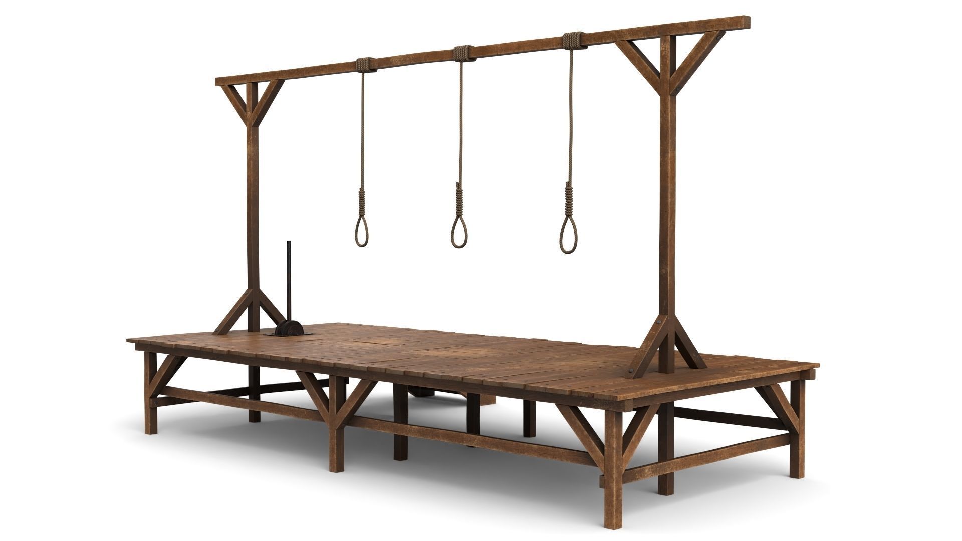 Gallows hanging platform 3D model_5