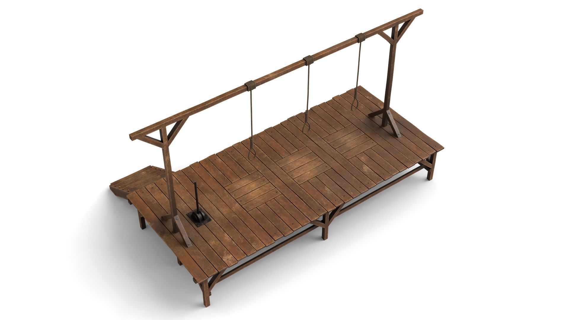 Gallows hanging platform 3D model_3