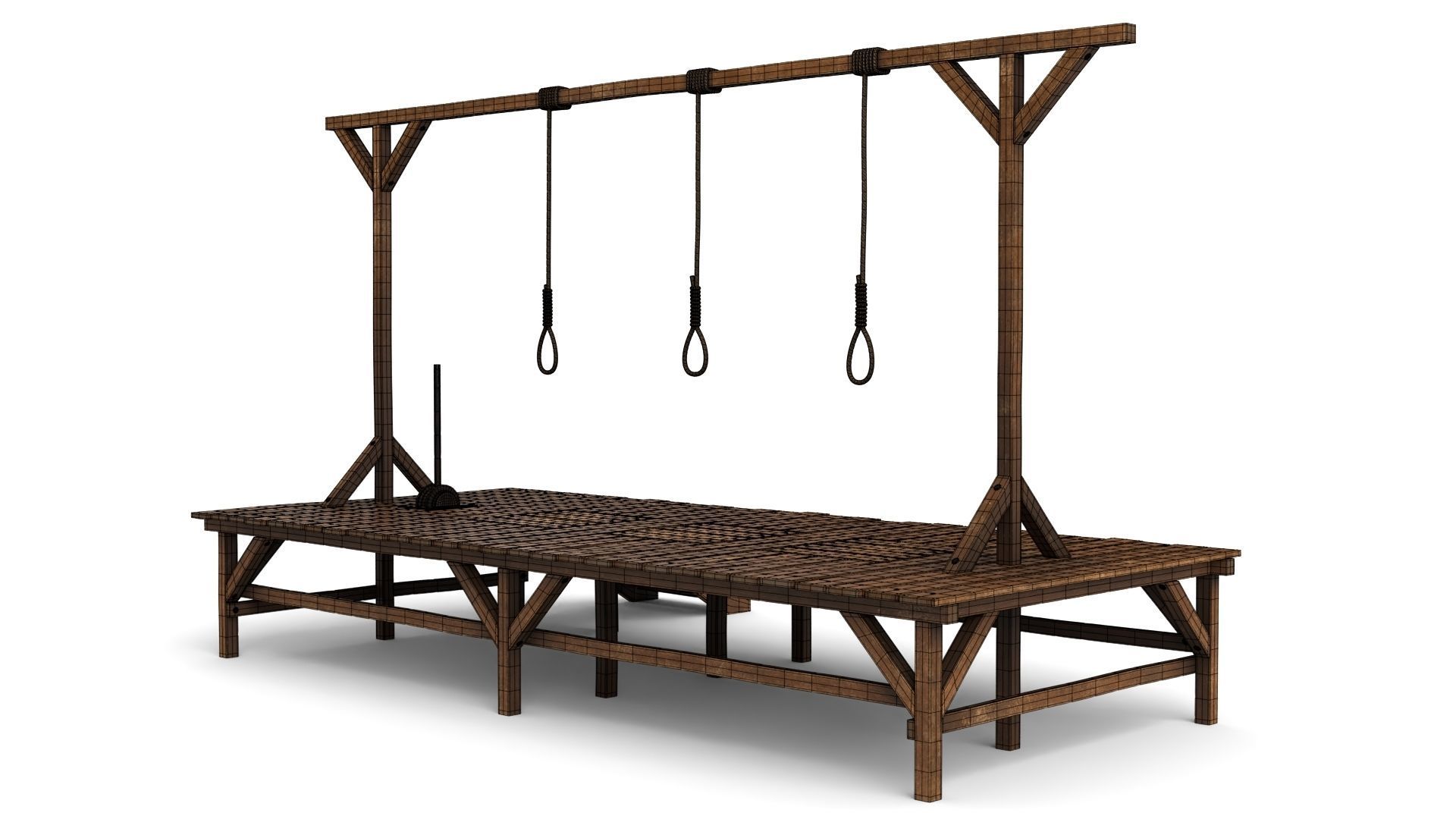 Gallows hanging platform 3D model_15