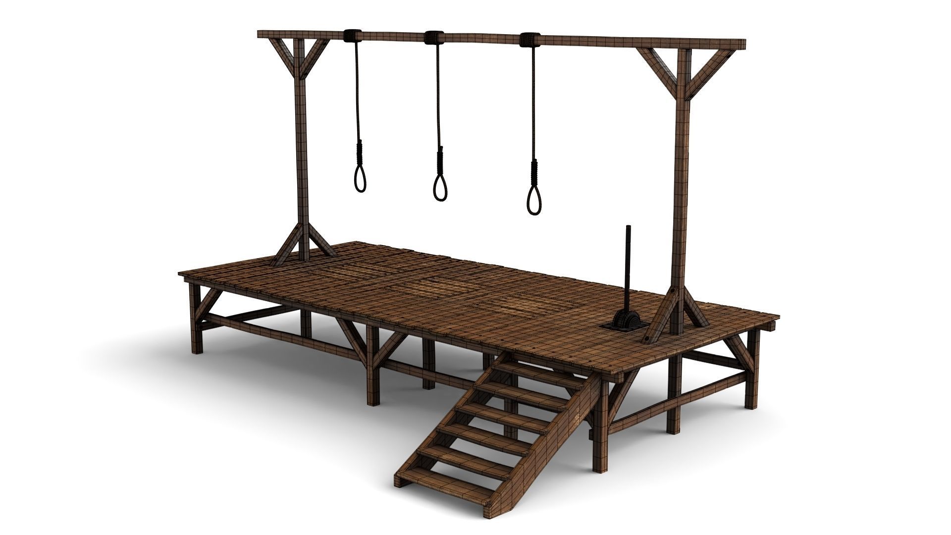 Gallows hanging platform 3D model_11