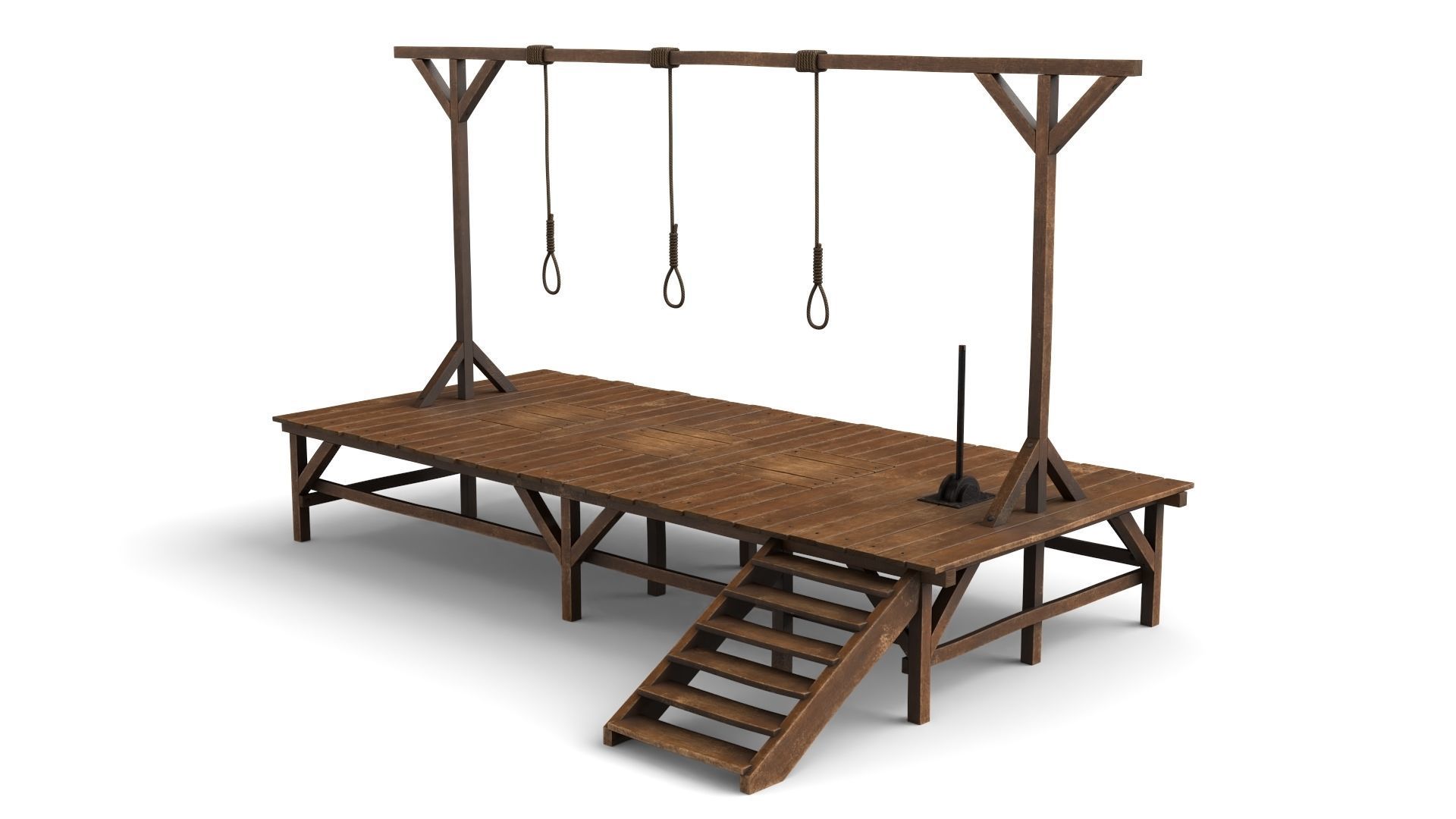 Gallows hanging platform 3D model_1