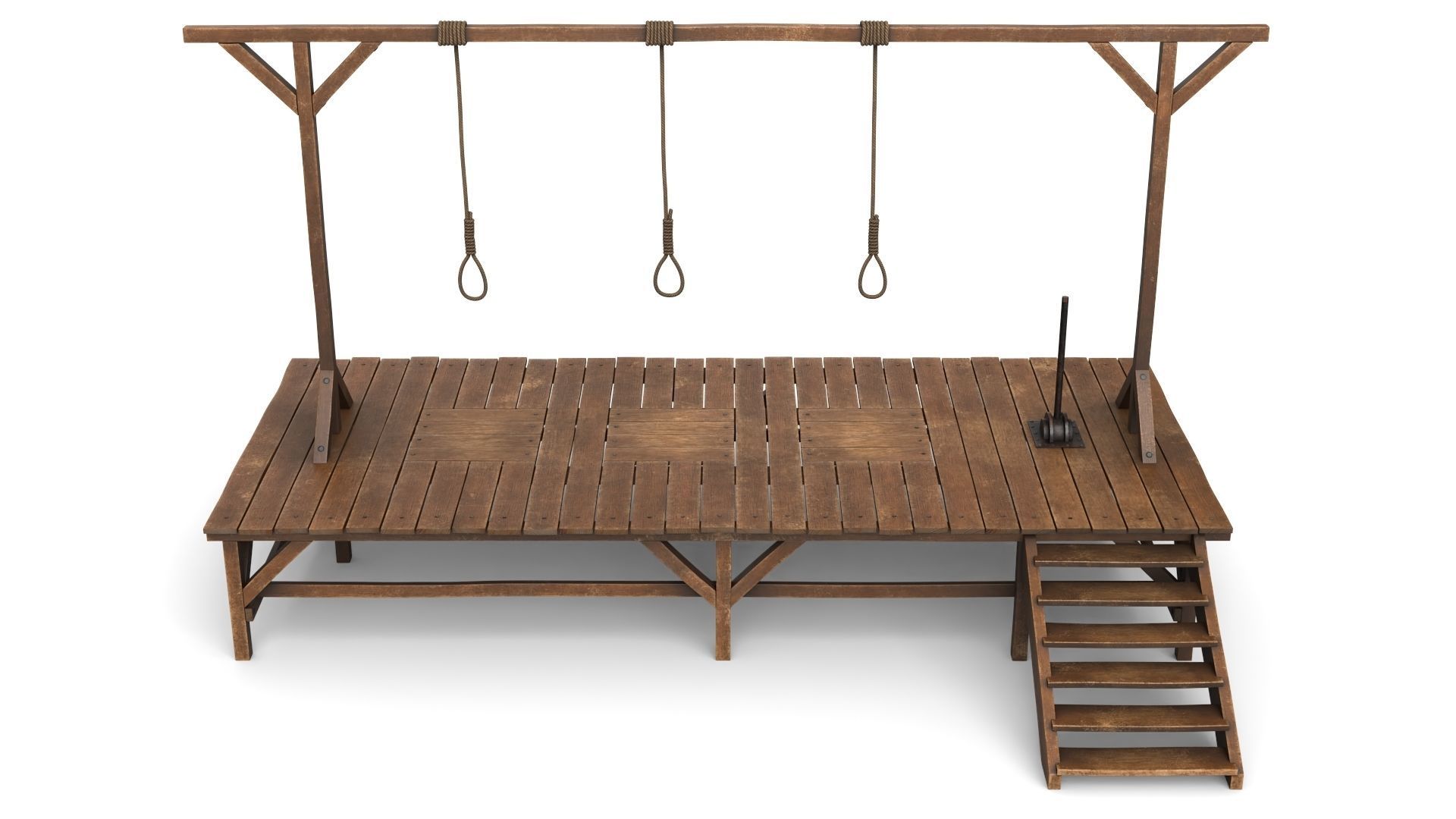 Gallows hanging platform 3D model_4