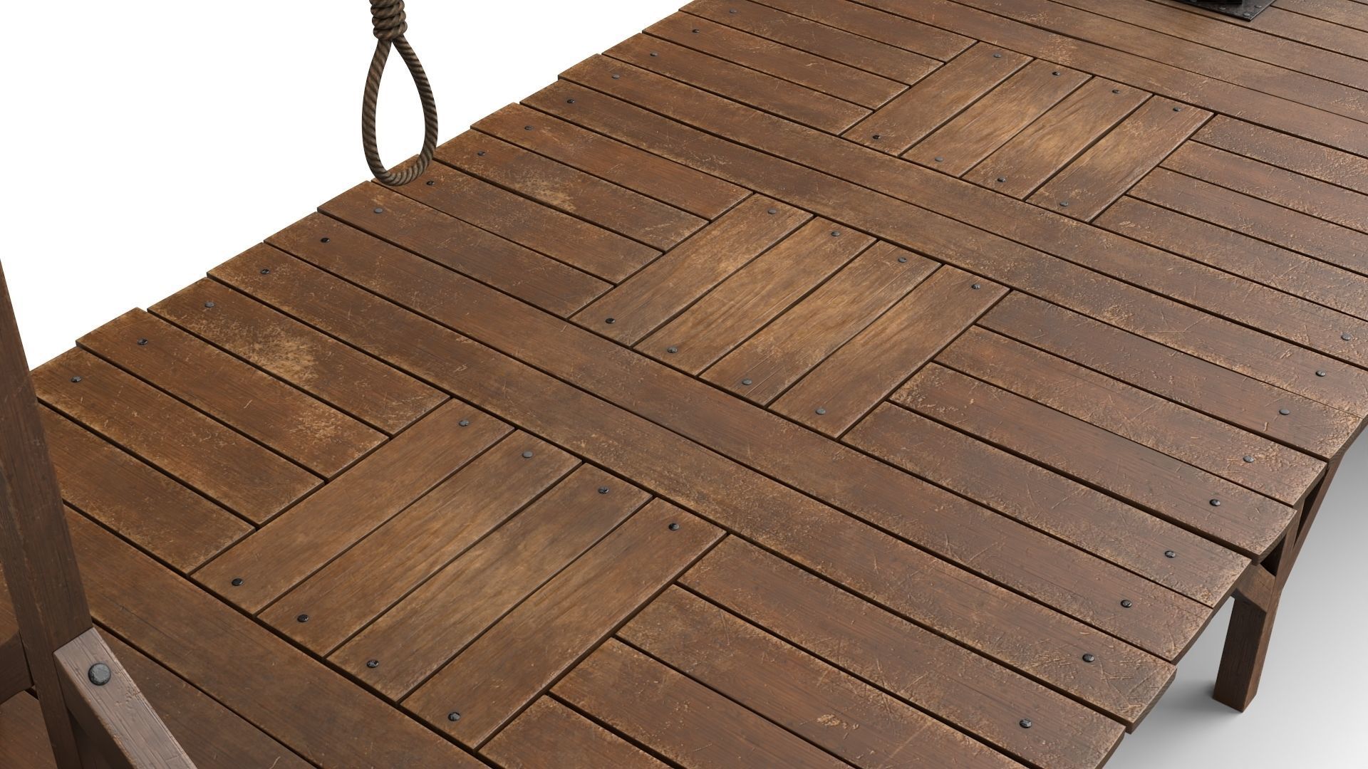 Gallows hanging platform 3D model_8