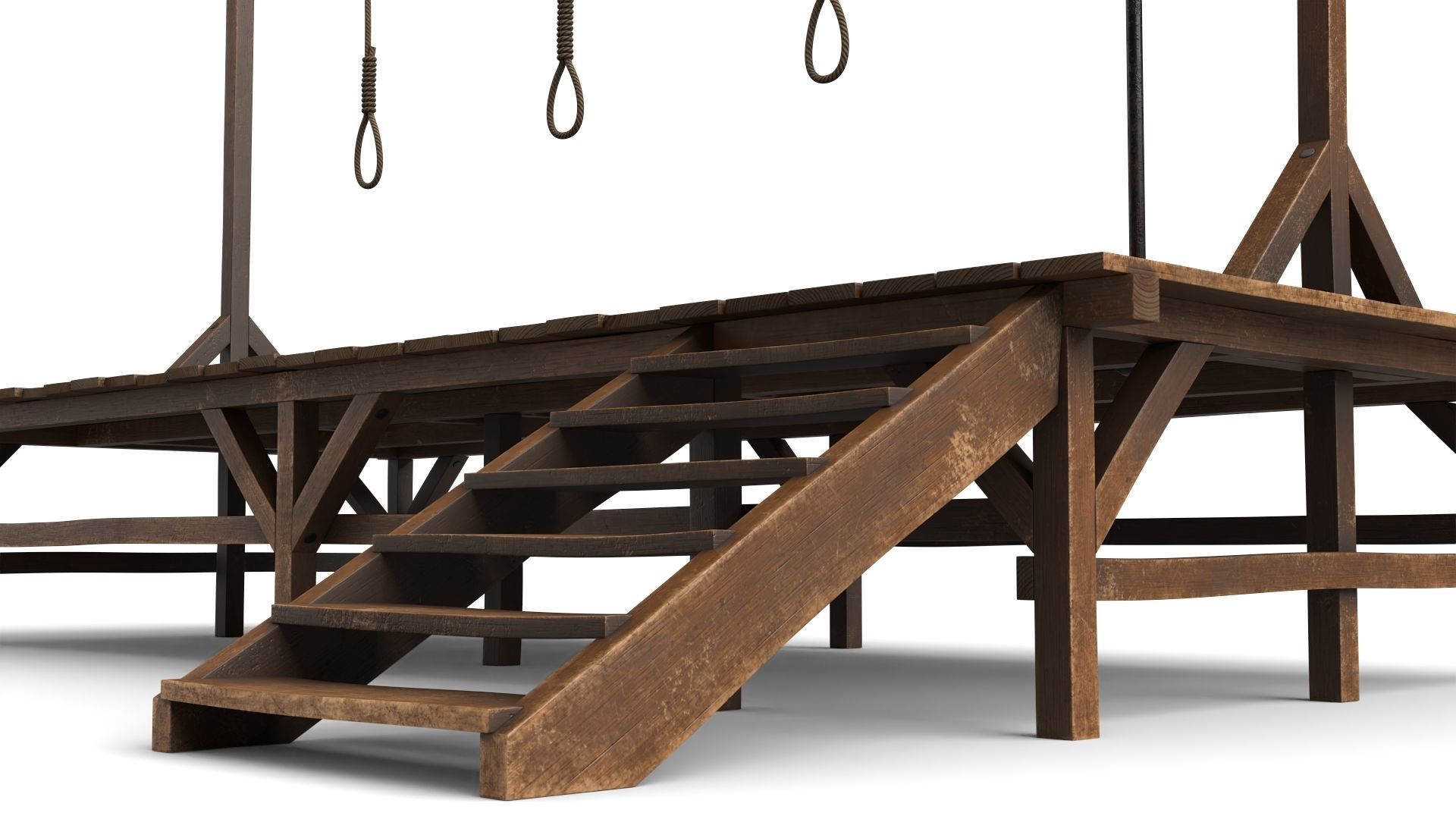 Gallows hanging platform 3D model_7