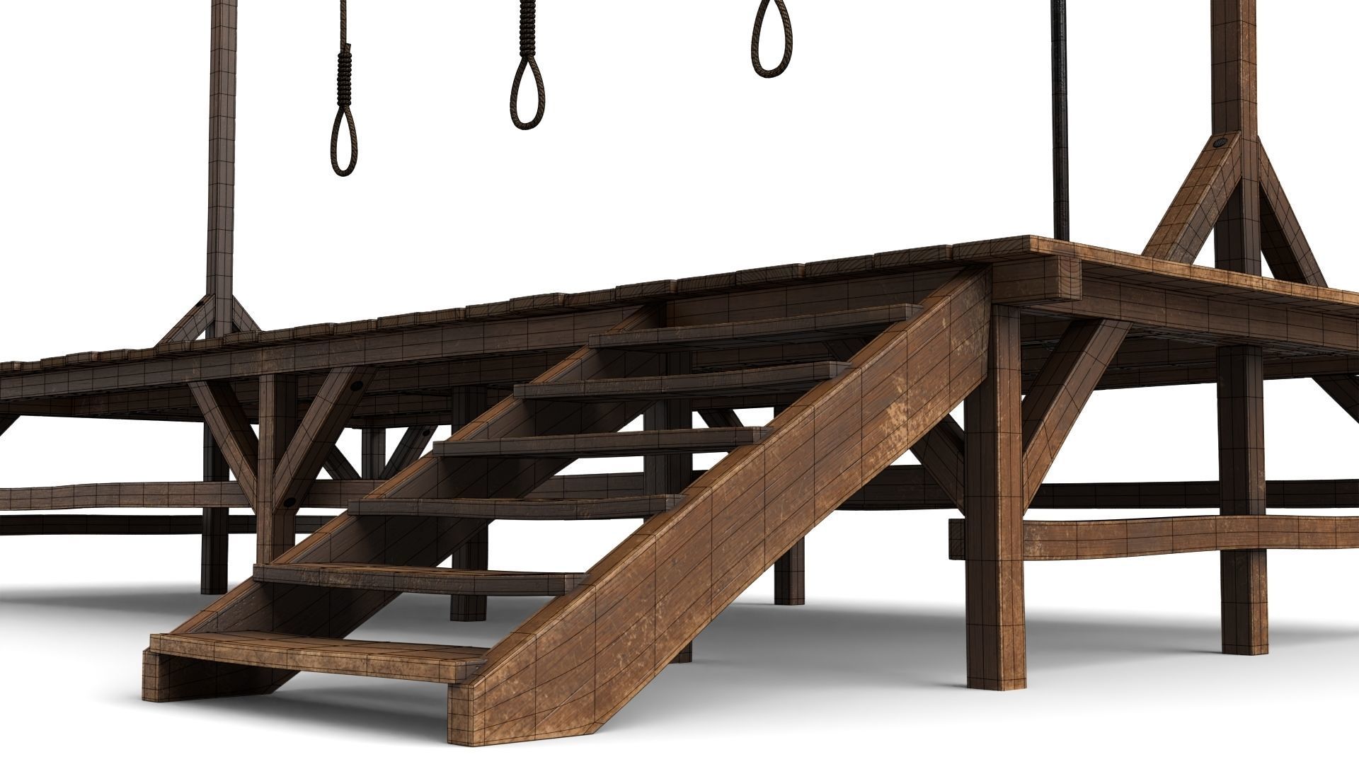 Gallows hanging platform 3D model_17