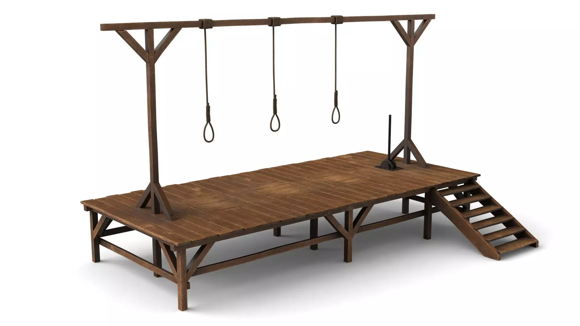 Gallows hanging platform 3D model_0