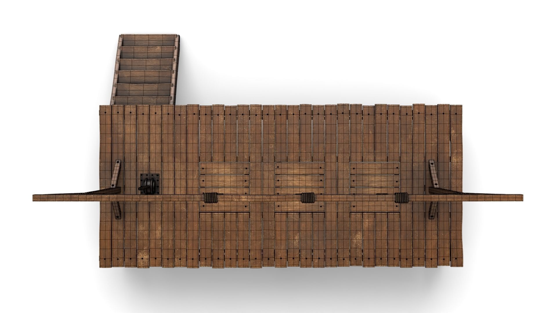 Gallows hanging platform 3D model_16