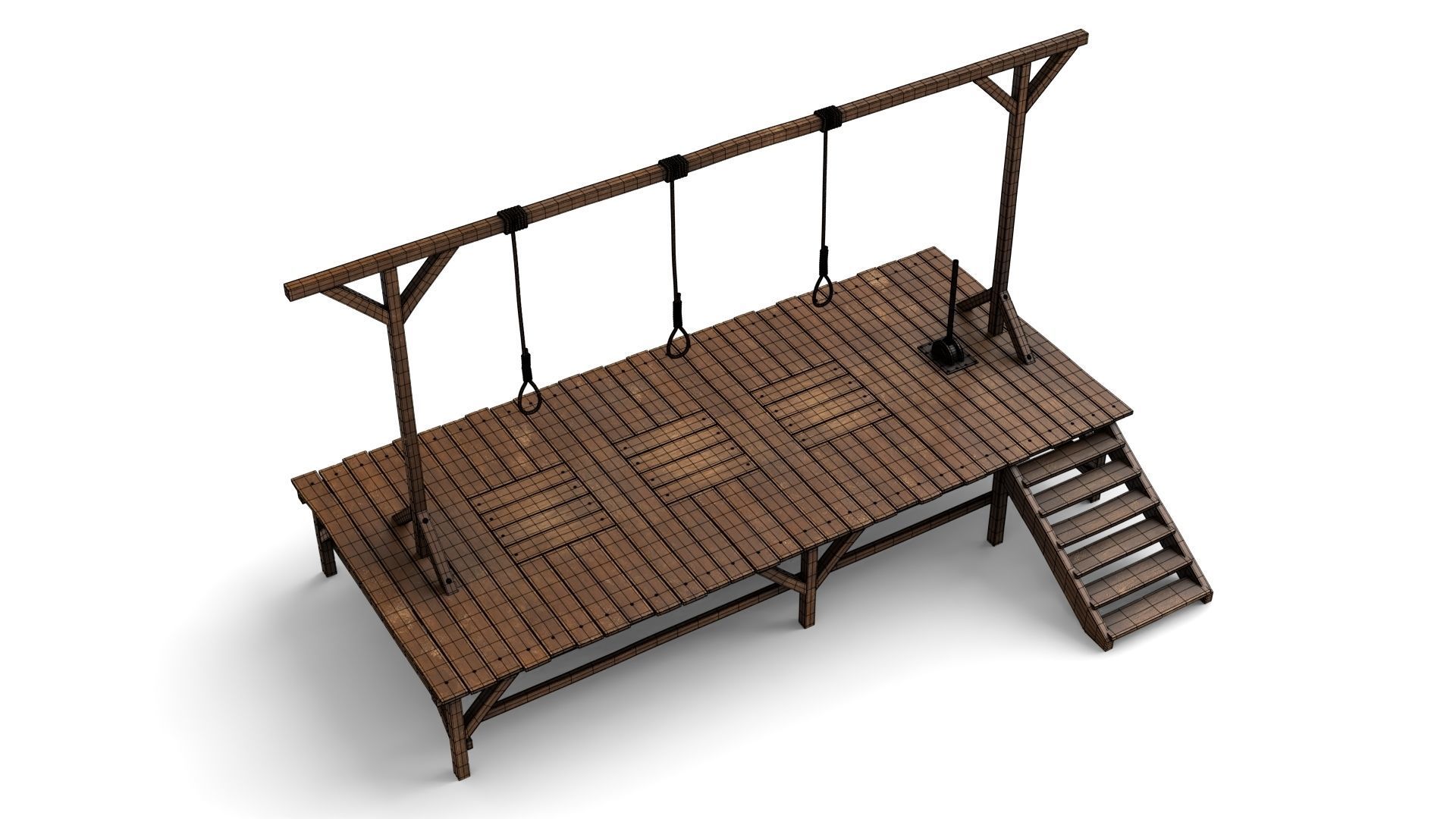 Gallows hanging platform 3D model_12