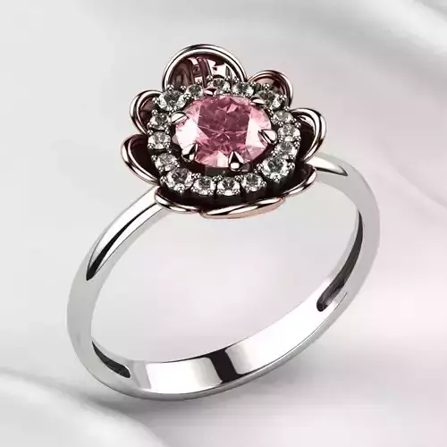 5mm Sapphire Gemstone Flower Gold Ring