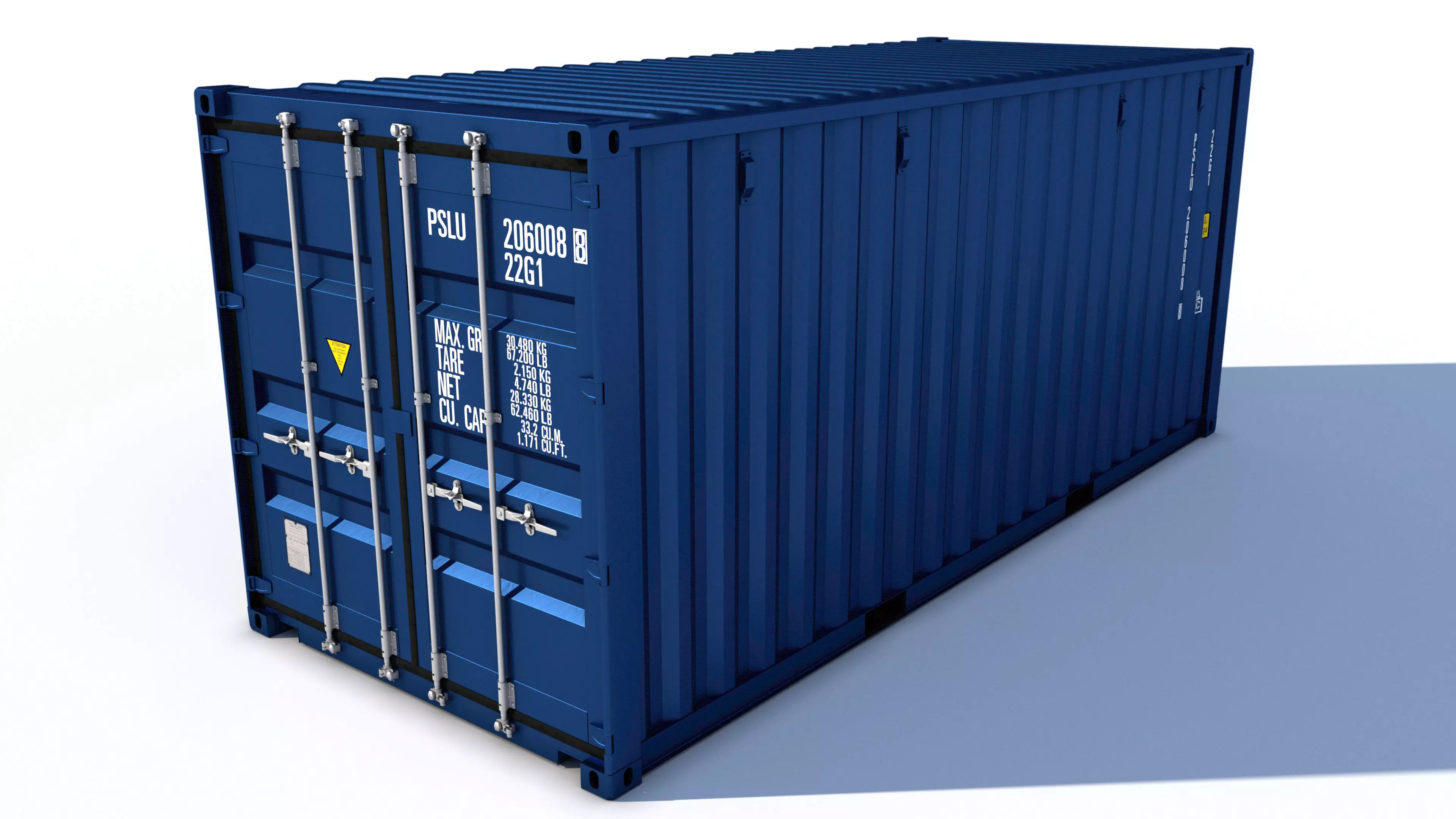 New 20ft Shipping Container 3D model_0