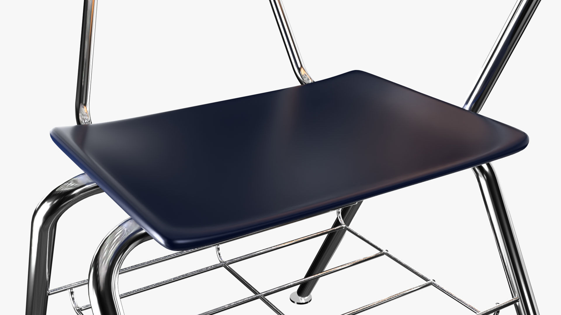 Student desk and chair 3D model_16