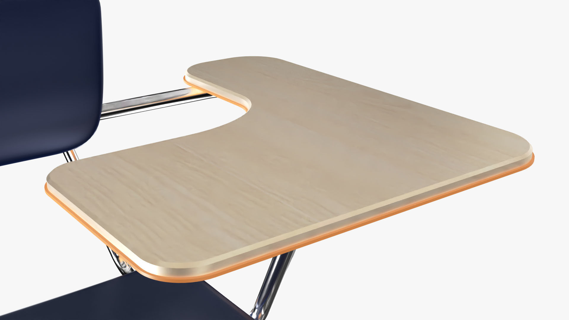 Student desk and chair 3D model_8