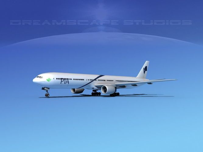 Boeing 777-300 PIA 3D model