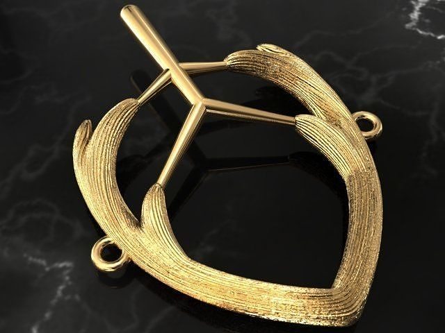 Deer antlers pendant 3D print model