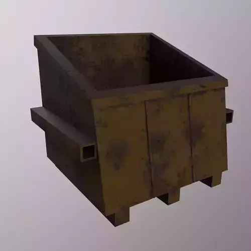 Trash Can Game Ready Low Poly 3D Model Low-poly 3D model