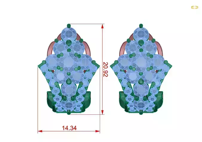 earrings Dimond 70 3D print model