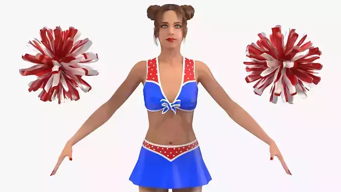 Teenage Girl Cheerleader Neutral Pose