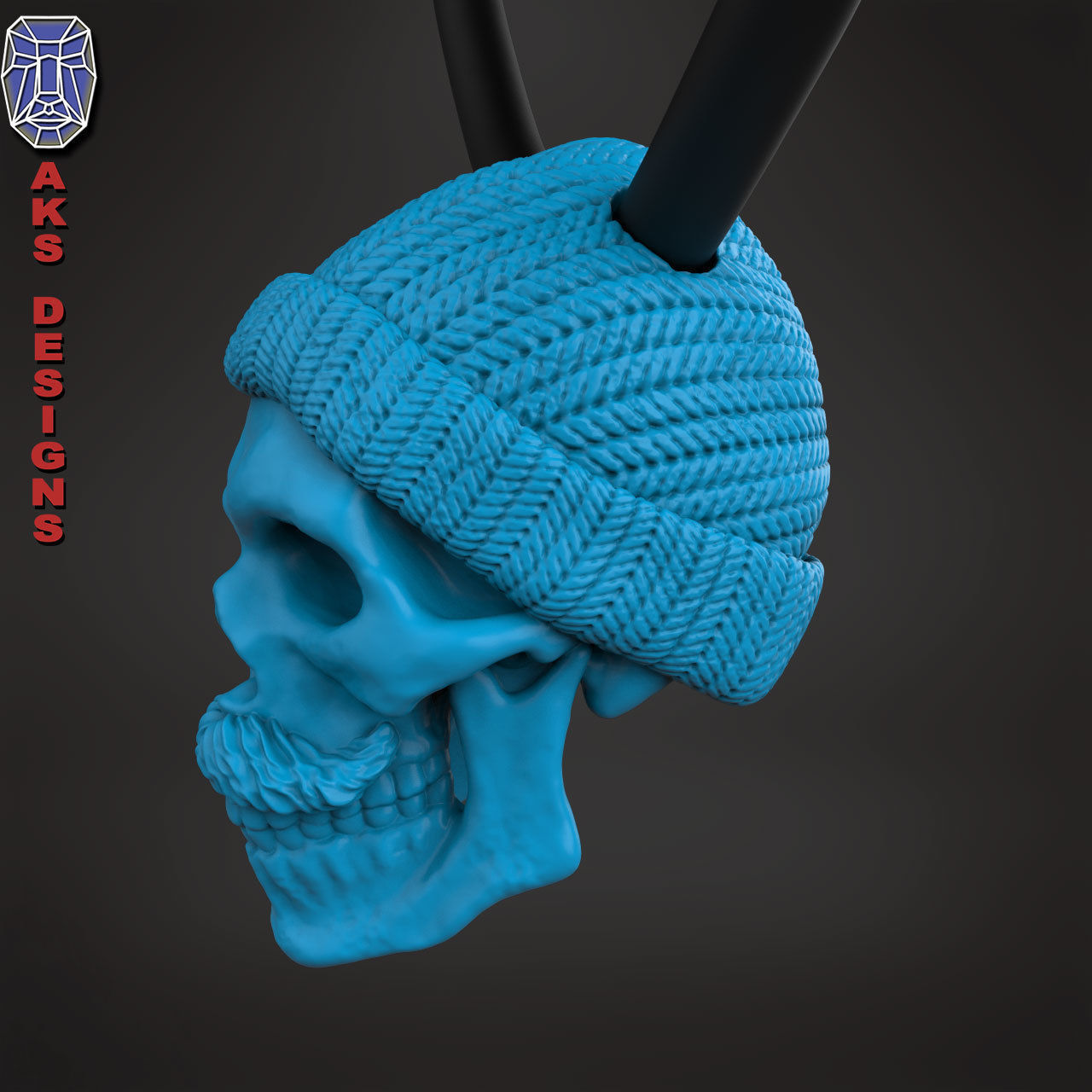 skull Pendant Jewelry skull with cap ver 2 3D print model_8