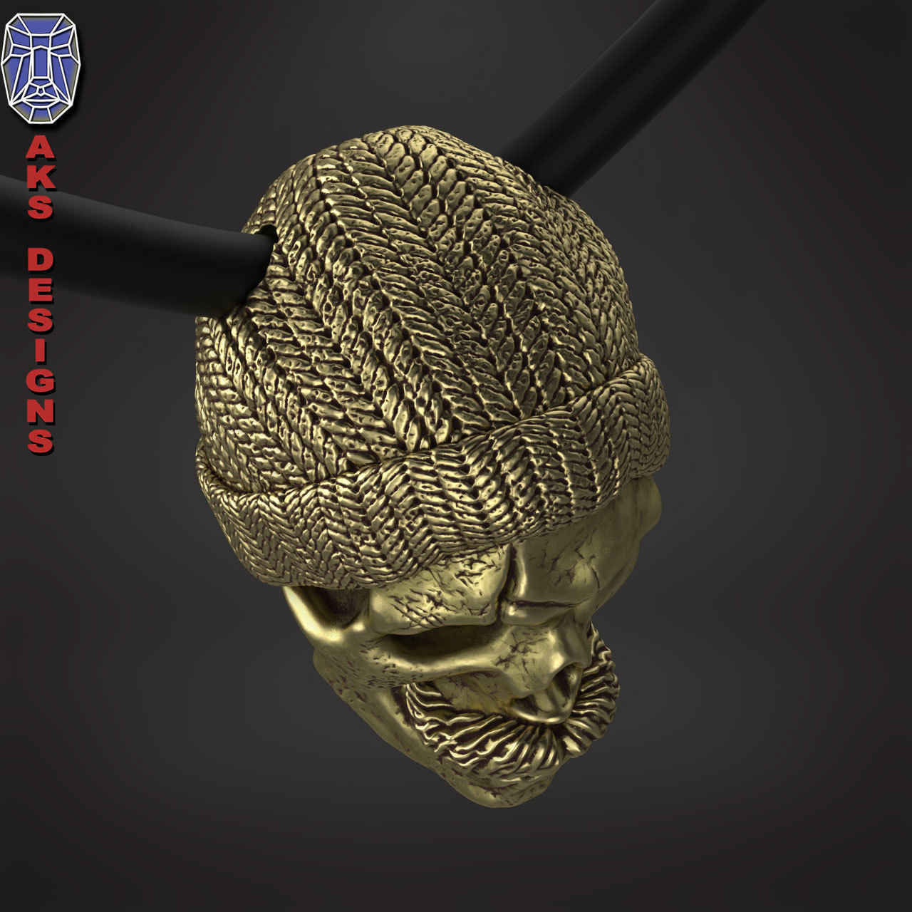 skull Pendant Jewelry skull with cap ver 2 3D print model_16